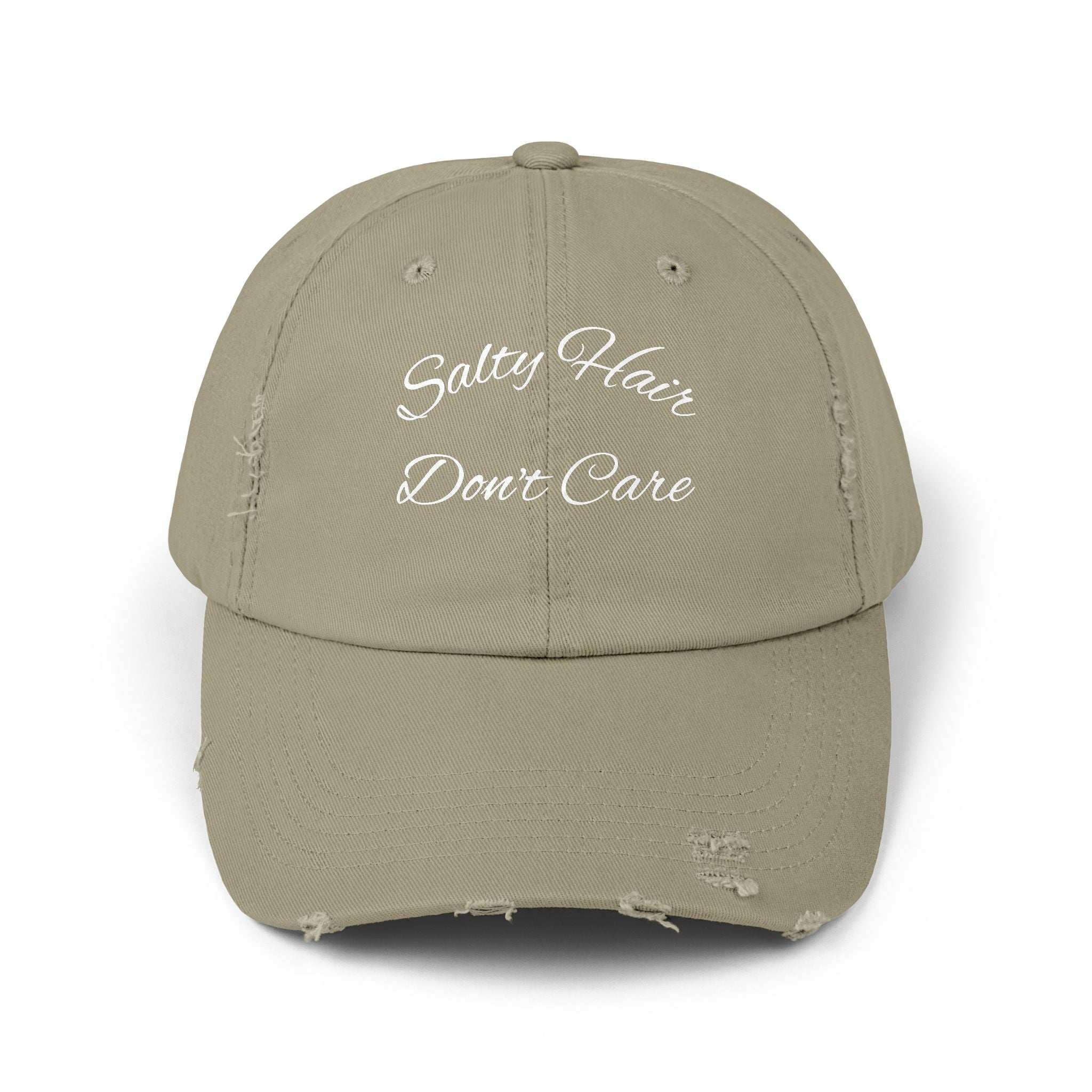 Salty Hair Don't Care Stylish Unisex Distressed Cap - Perfect for Beach Days, Vacation, and Casual Outings, Salty Hair Don't Care Hat, Trendy Accessories, [...]
