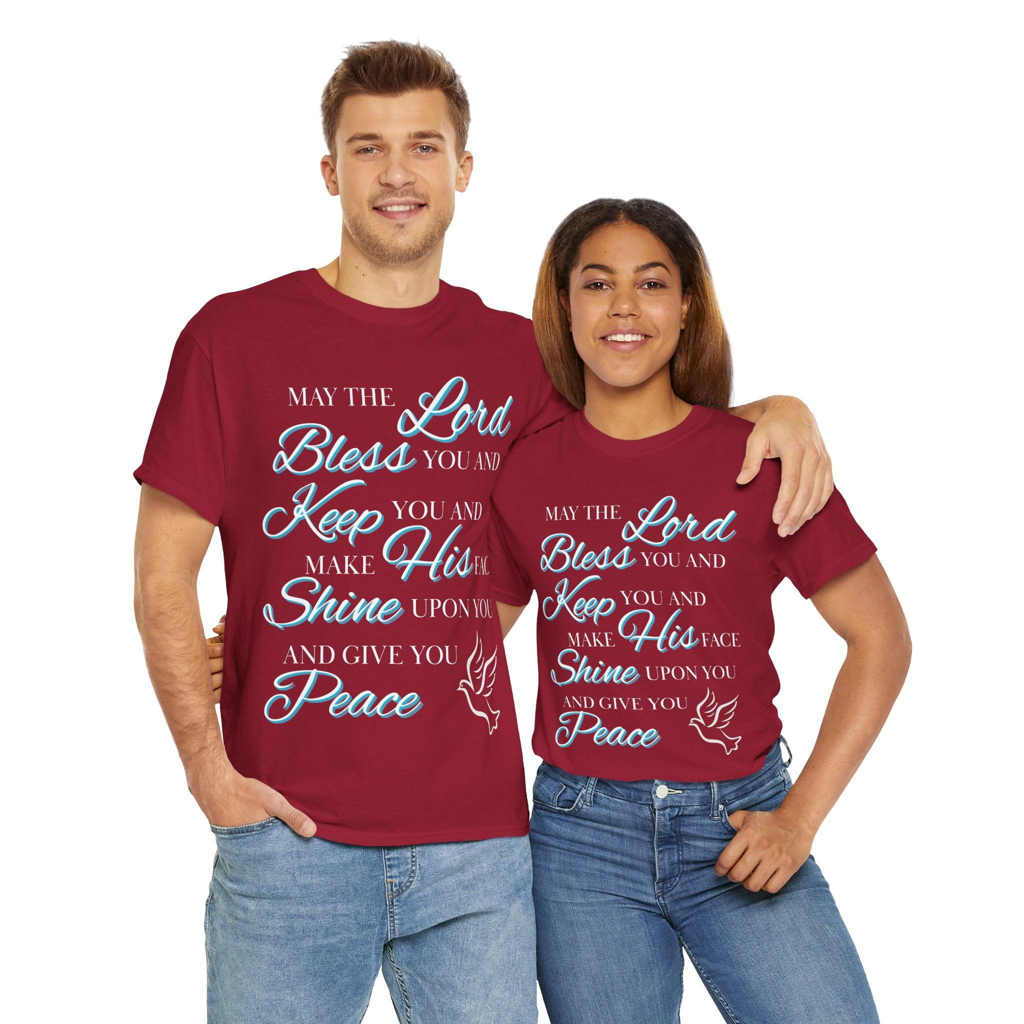 May The Lord Bless You and Keep You Faith-Inspired Unisex Heavy Cotton Tee, Inspirational Graphic Shirt, Christian Gift, Casual Wear, Spiritual Comfort, Religious Apparel