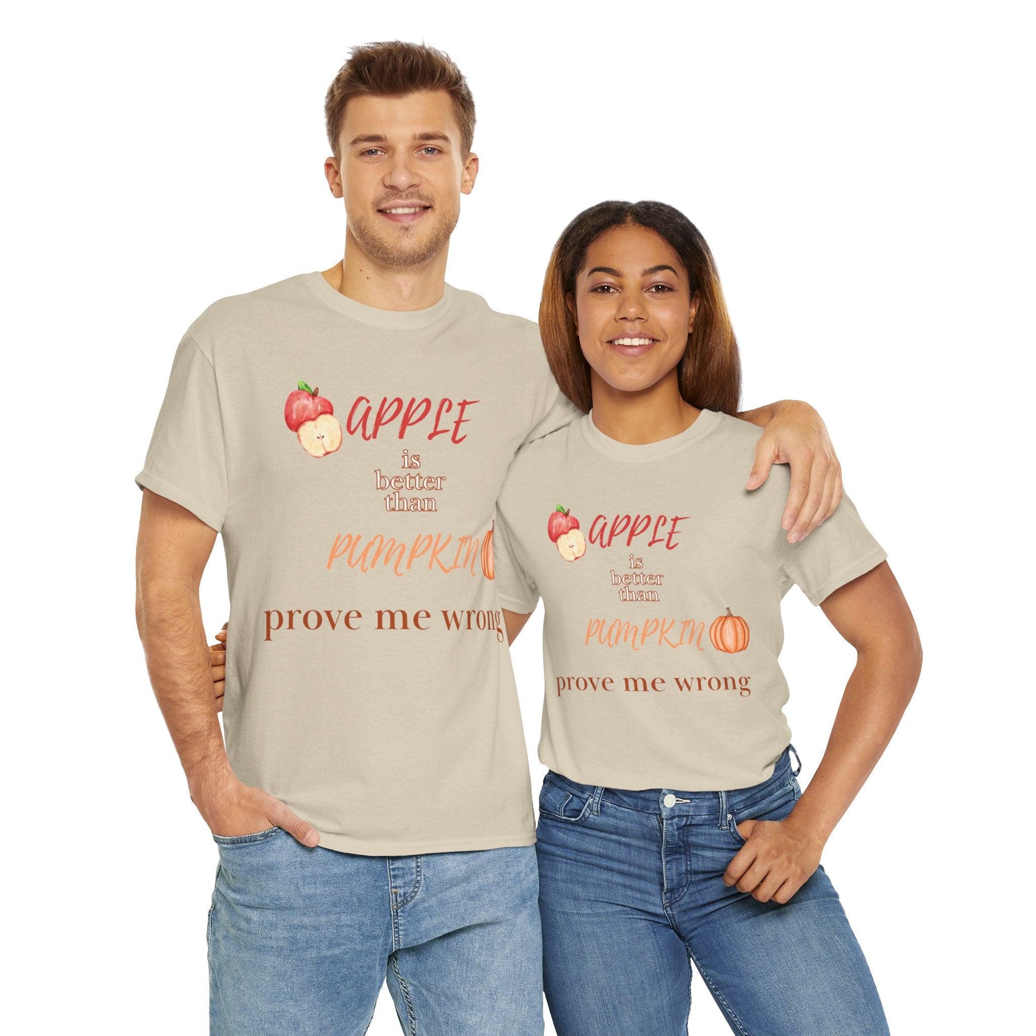 Apple Better Than Pumpkin Tee, Funny Autumn T-Shirt, Casual Halloween Shirt, Fall Holiday Apparel, Gift for Friends
