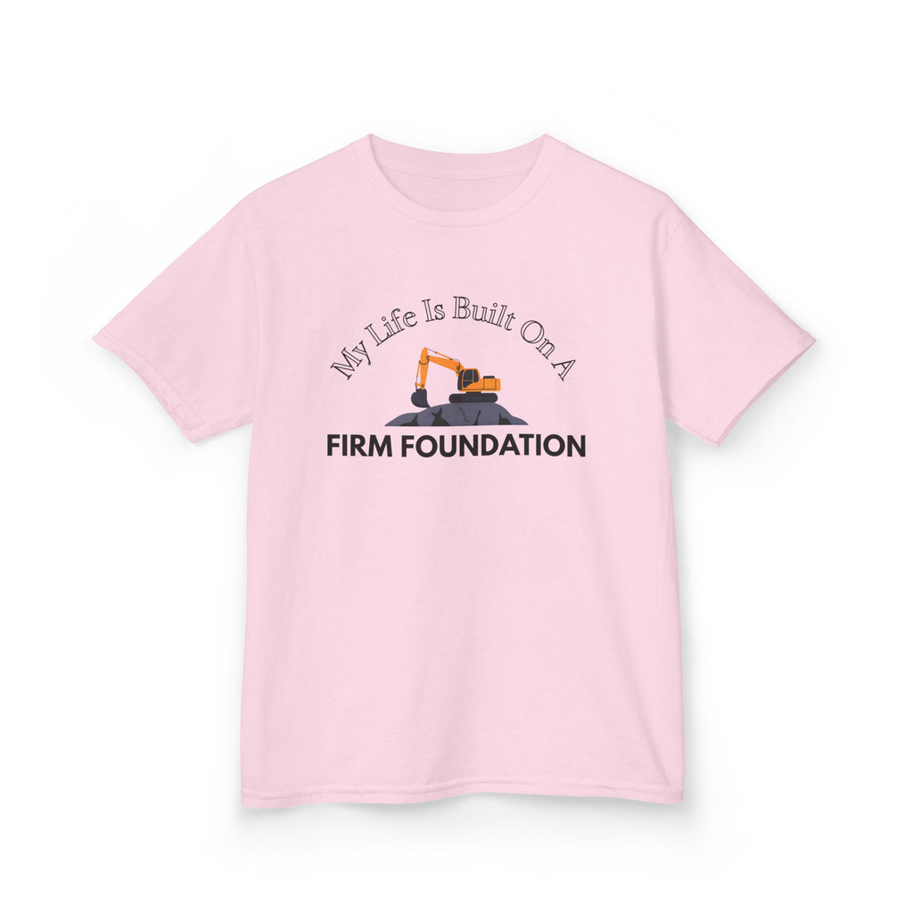 Kids Tee - My Life is Built on a Firm Foundation Construction Image