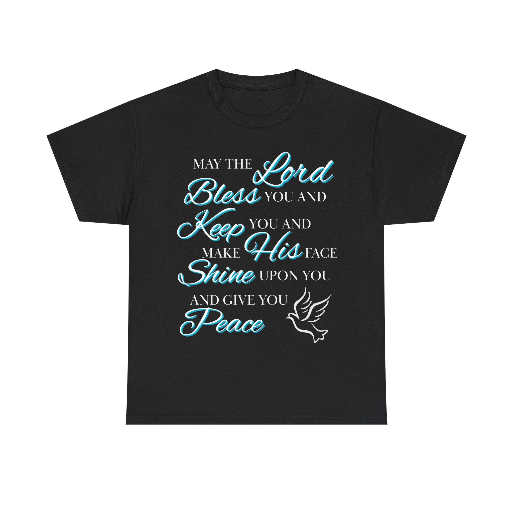 May The Lord Bless You and Keep You Faith-Inspired Unisex Heavy Cotton Tee, Inspirational Graphic Shirt, Christian Gift, Casual Wear, Spiritual Comfort, Religious Apparel