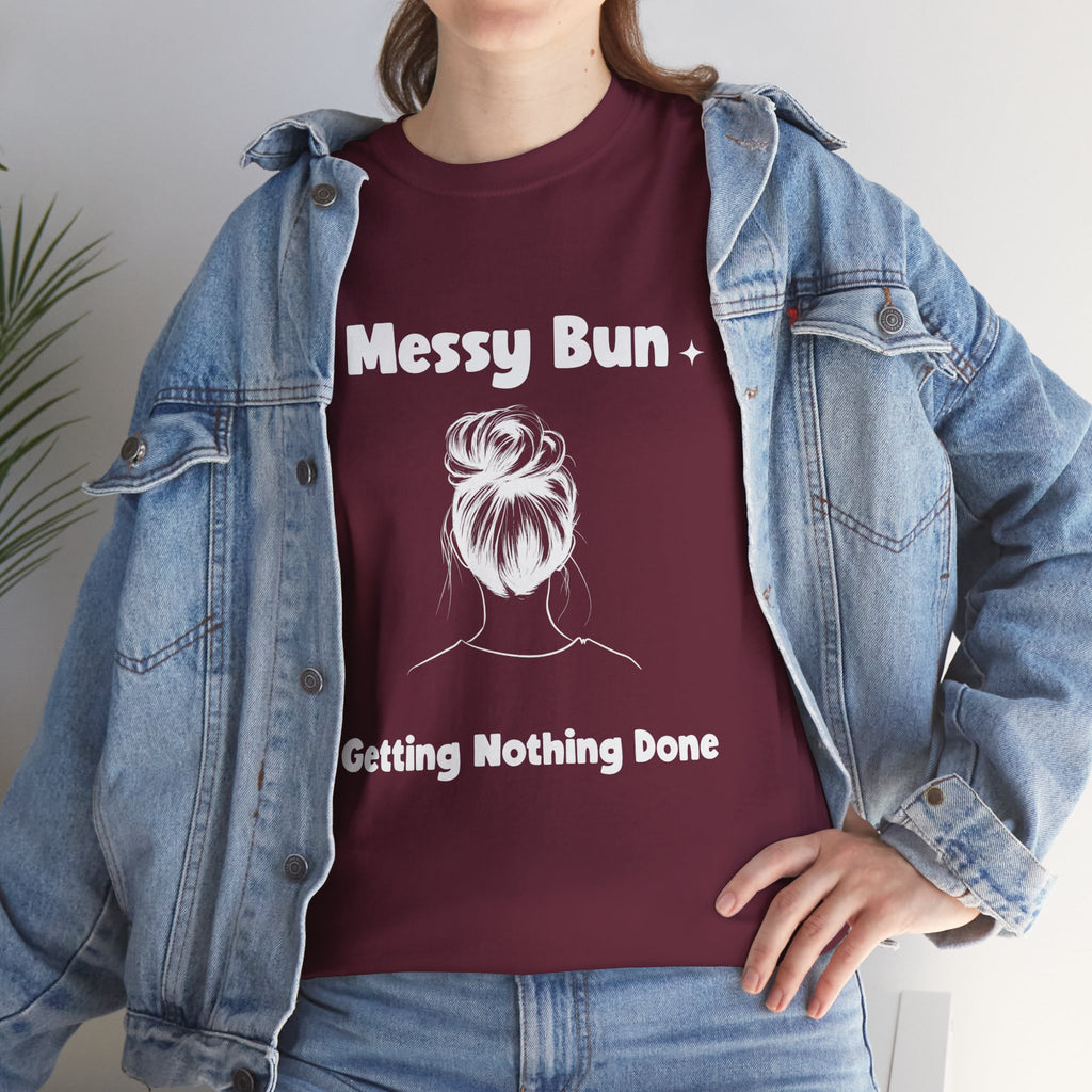 Messy Bun Getting Nothing Done Unisex Heavy Cotton Tee - Casual Everyday Tee for Home, Gift for Friends, Relaxed Fit for Women, Funny Quote Shirt, Ideal [...]