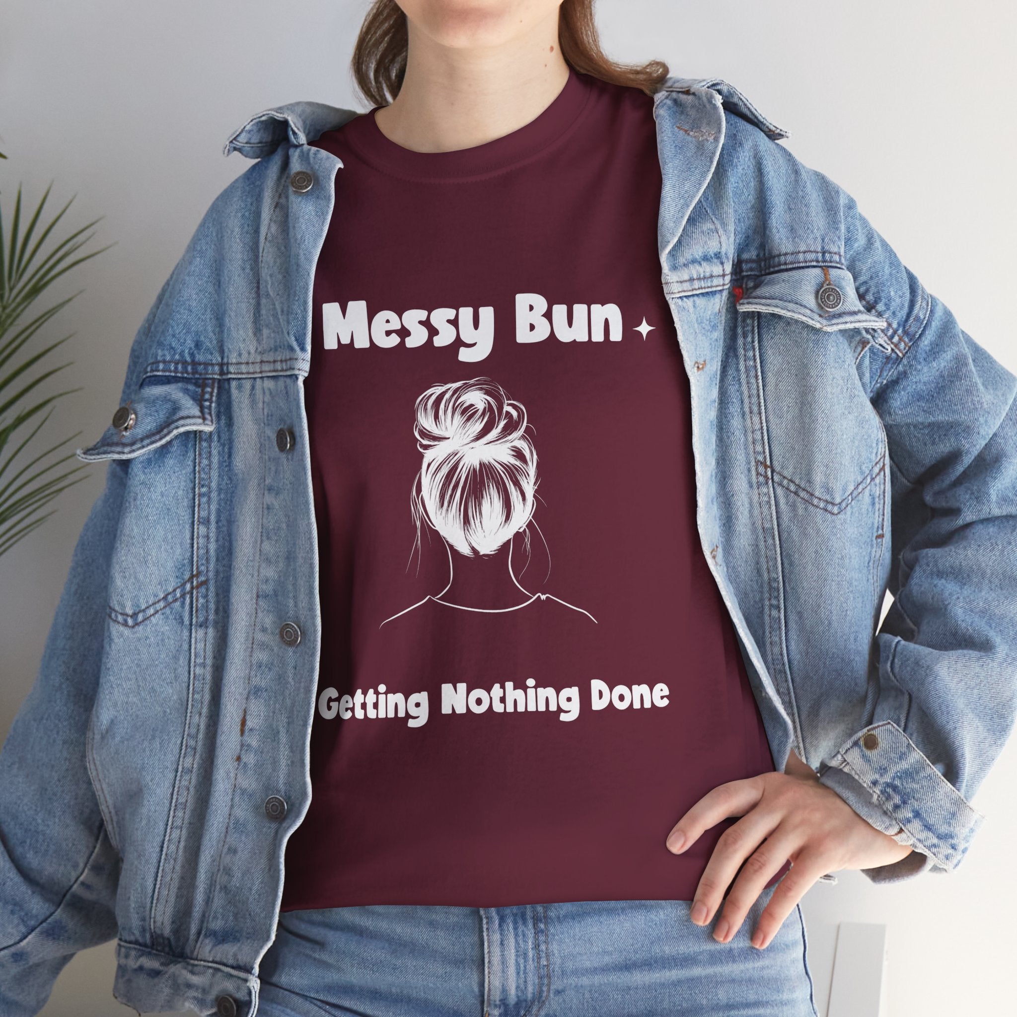 Messy Bun Getting Nothing Done Unisex Heavy Cotton Tee - Casual Everyday Tee for Home, Gift for Friends, Relaxed Fit for Women, Funny Quote Shirt, Ideal [...]