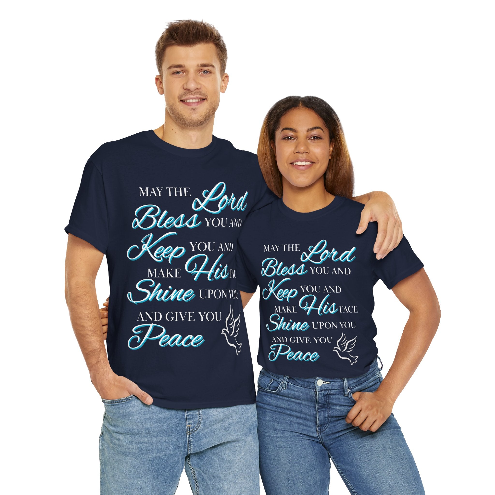 May The Lord Bless You and Keep You Faith-Inspired Unisex Heavy Cotton Tee, Inspirational Graphic Shirt, Christian Gift, Casual Wear, Spiritual Comfort, Religious Apparel