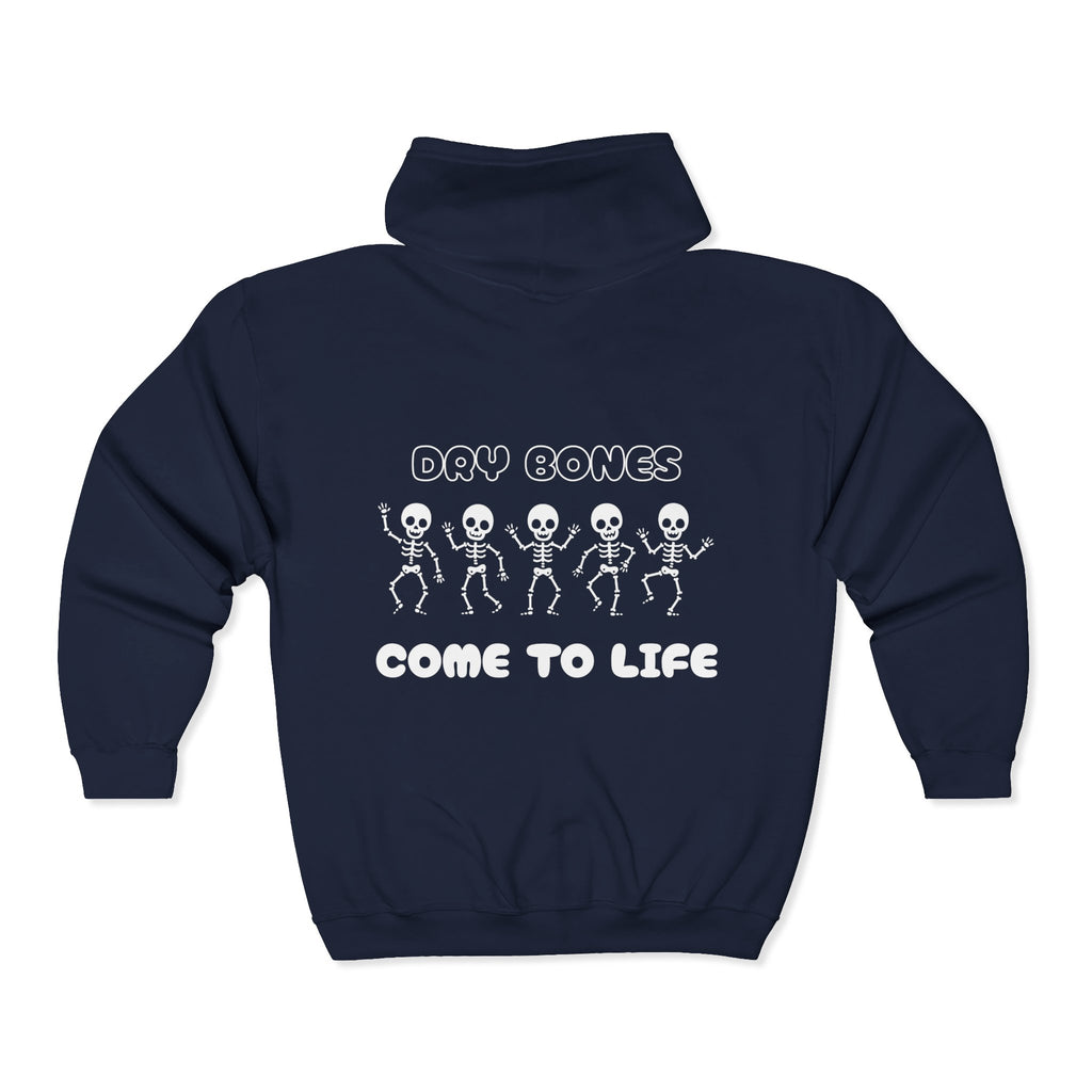 Dry Bones Design On Back Unisex Heavy Blend™ Full Zip Hooded Sweatshirt