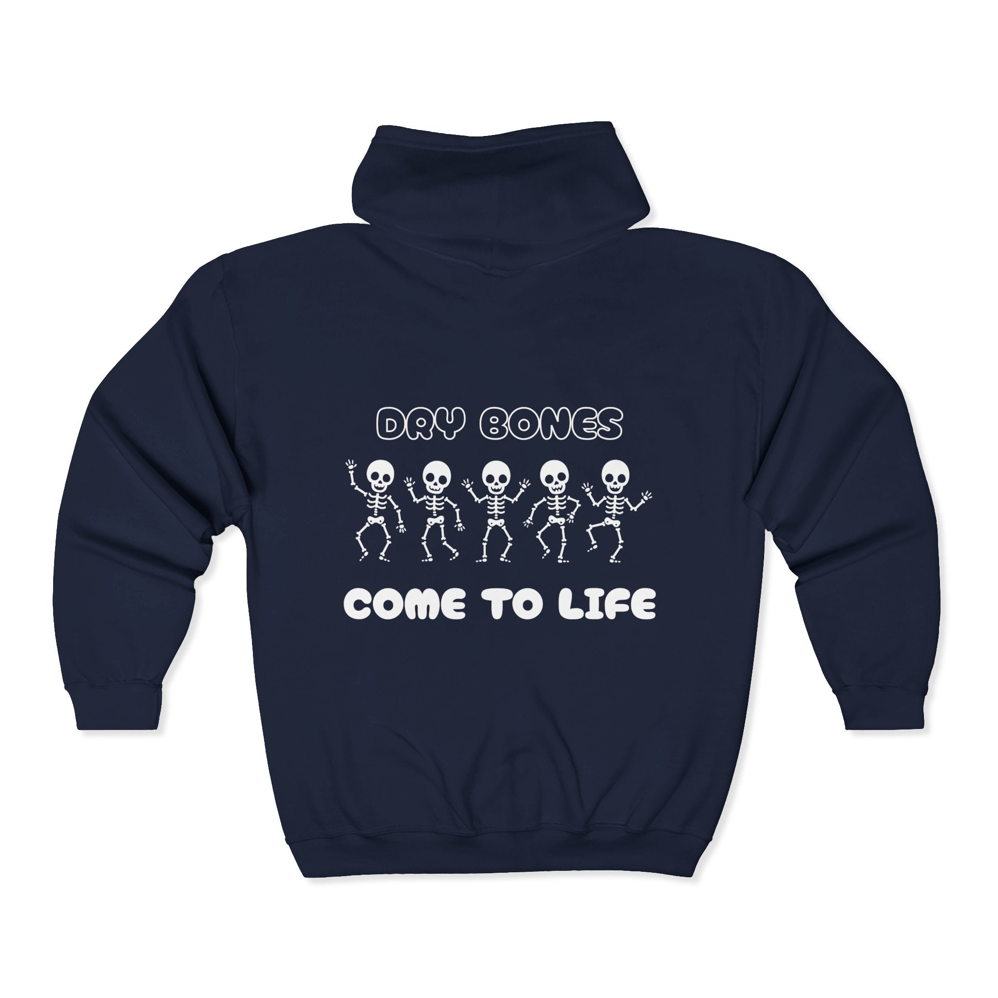 Dry Bones Design On Back Unisex Heavy Blend™ Full Zip Hooded Sweatshirt
