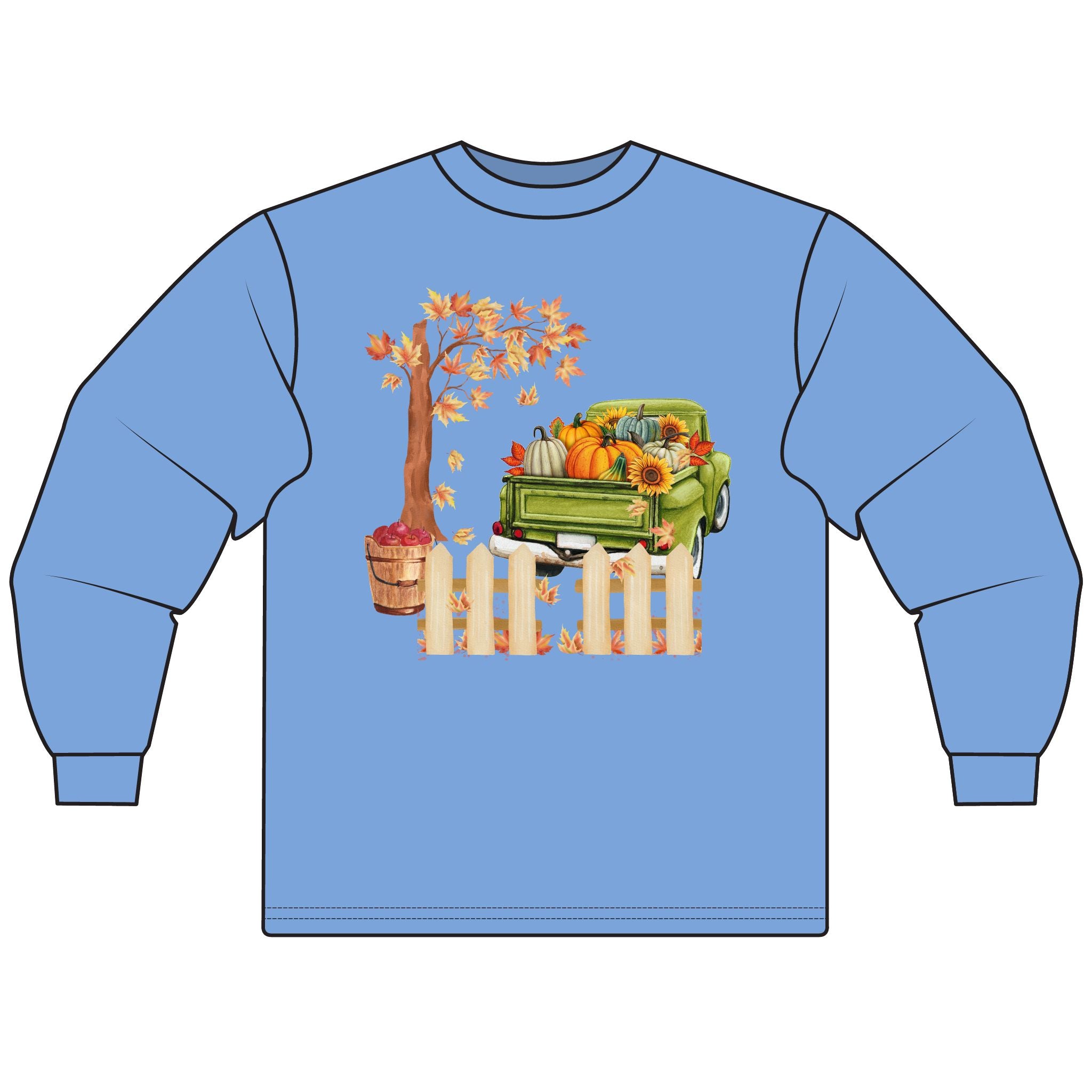 Autumn Vibes Unisex Long Sleeve T-Shirt - Cozy Fall Pullover, Perfect for Thanksgiving, Harvest Festivals, Pumpkin Lovers, Gift Idea