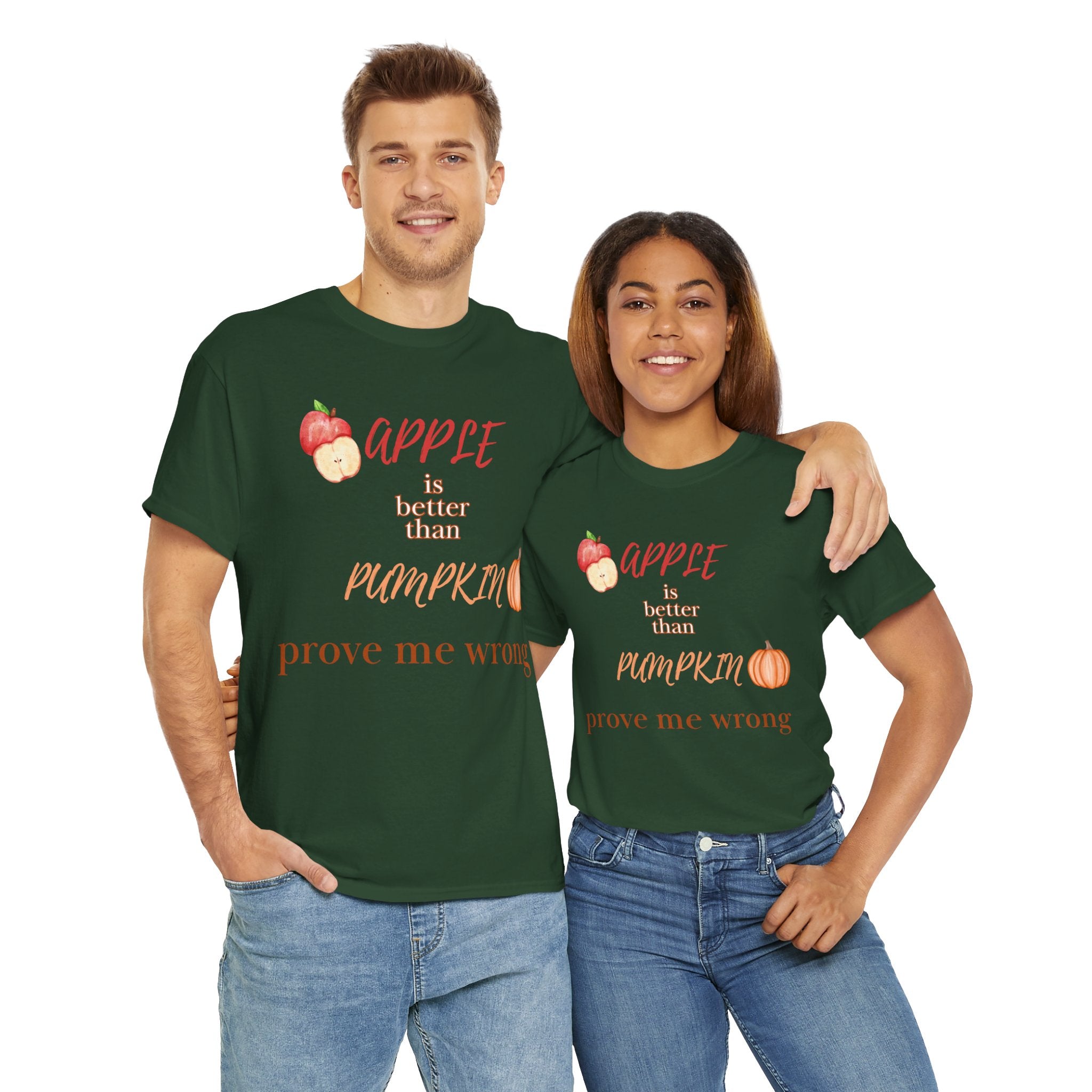 Apple Better Than Pumpkin Tee, Funny Autumn T-Shirt, Casual Halloween Shirt, Fall Holiday Apparel, Gift for Friends
