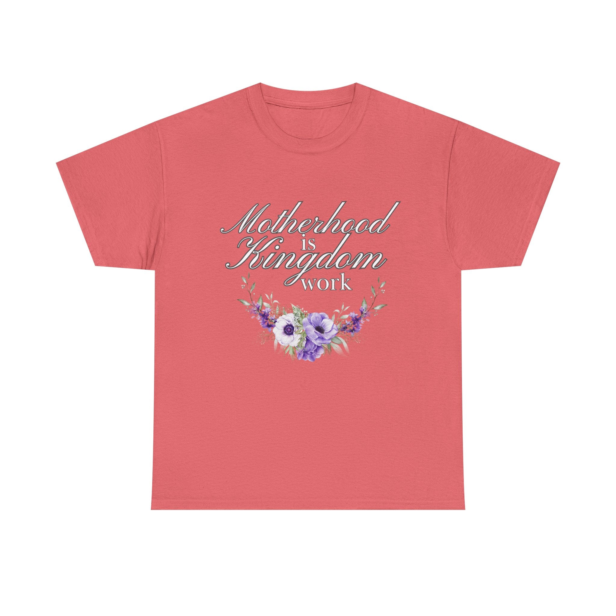 Motherhood is Kingdom Work Unisex Tee - Celebrate Motherhood, Gift for Moms, Cute Floral Design, Relaxed Fit, Everyday Wear