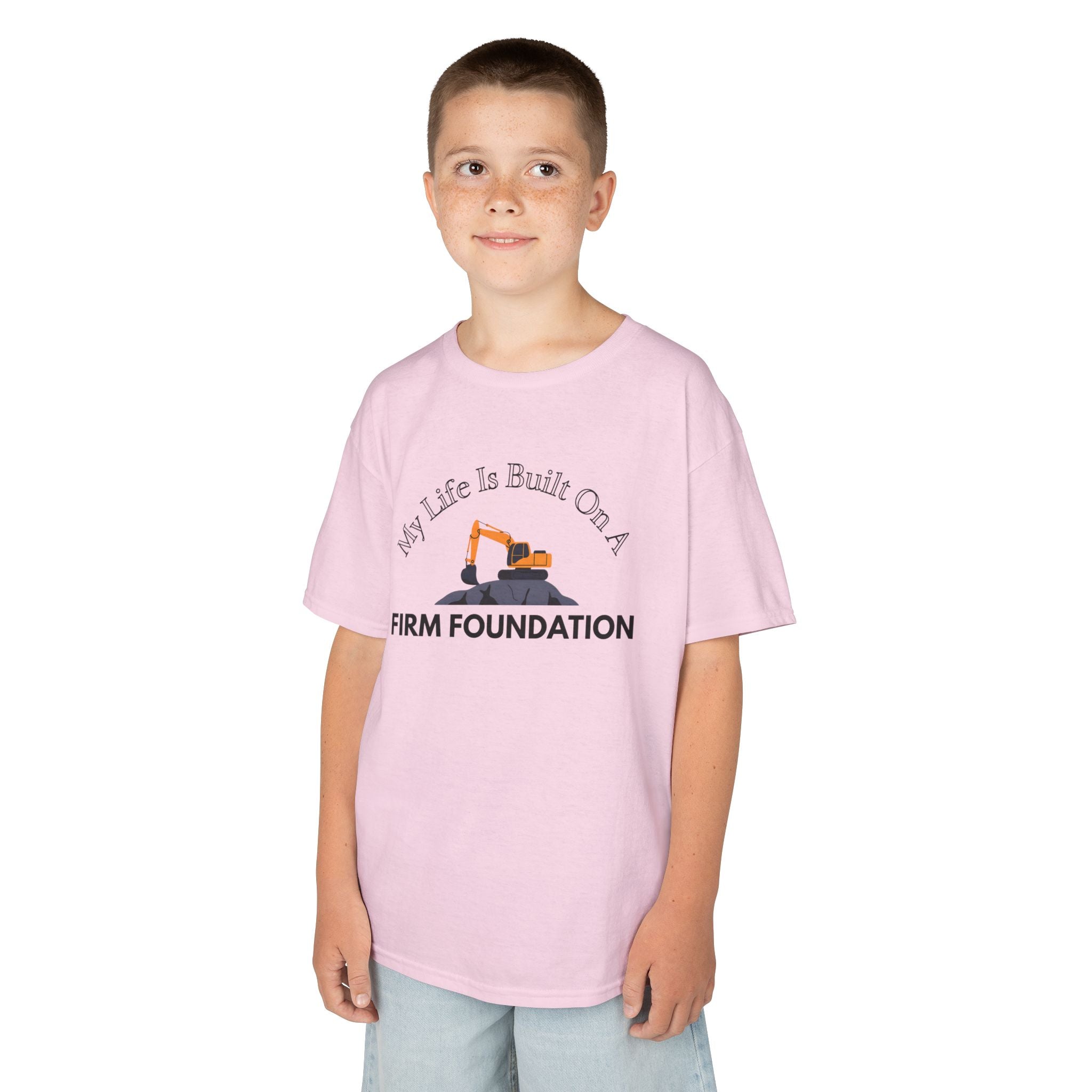 Kids Tee - My Life is Built on a Firm Foundation Construction Image