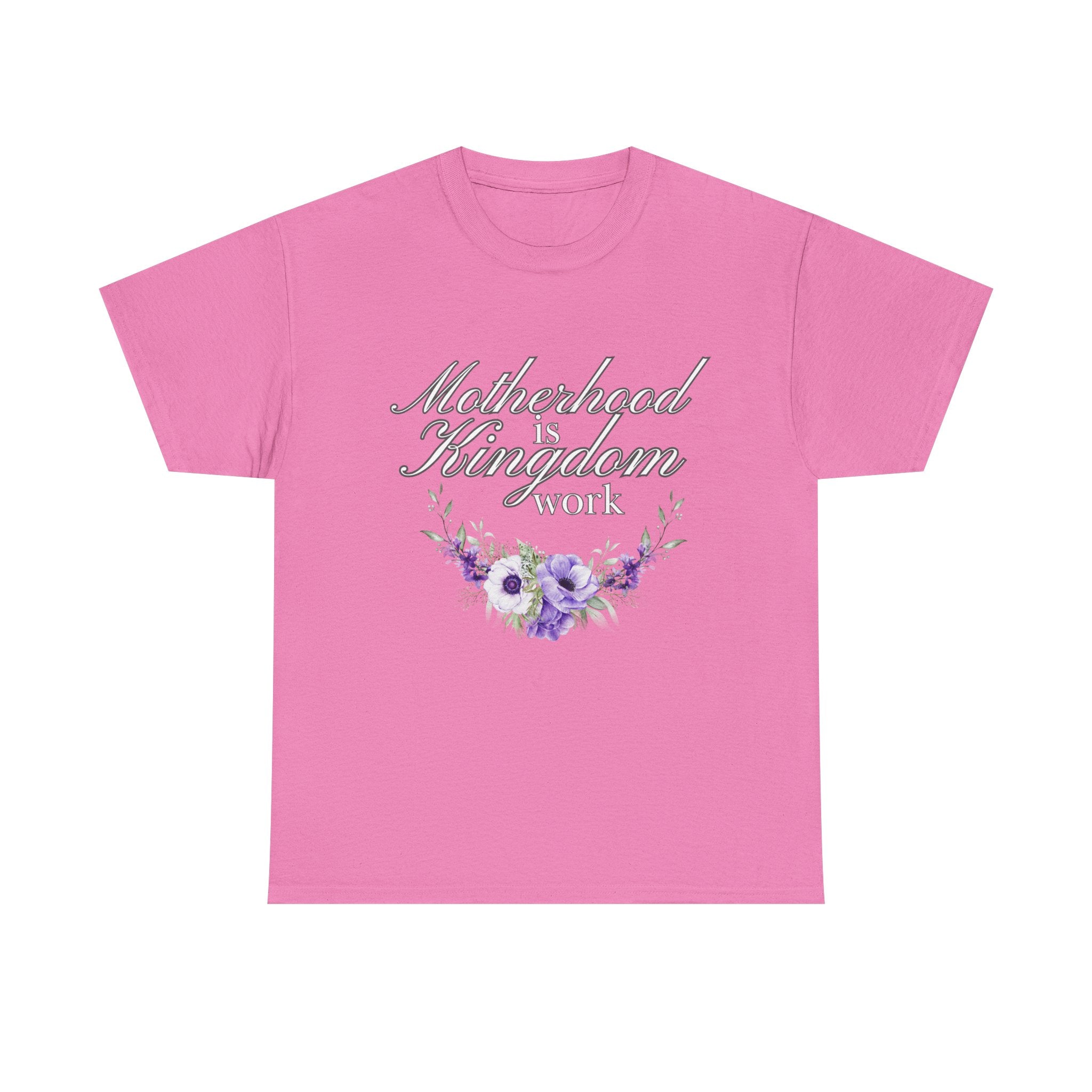 Motherhood is Kingdom Work Unisex Tee - Celebrate Motherhood, Gift for Moms, Cute Floral Design, Relaxed Fit, Everyday Wear