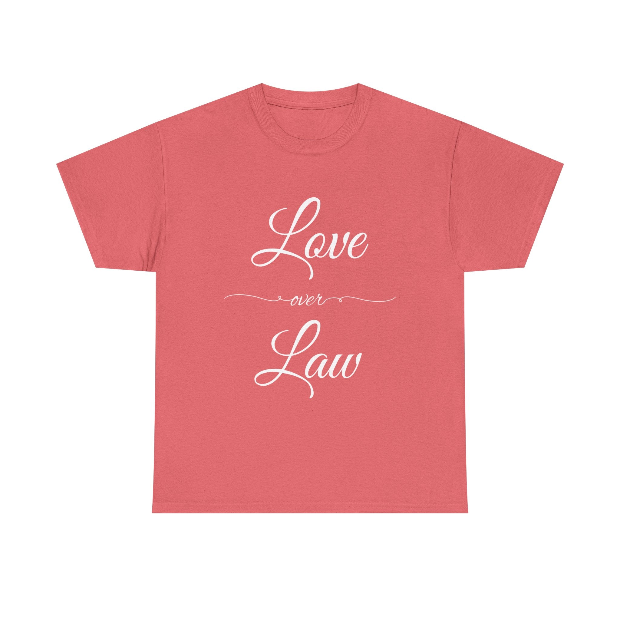 Love Over Law Unisex Heavy Cotton Tee - Cute Legal Shirt, Gift for Law Students, Casual Wear, Legal Humor, Graduation Gift, Law School Apparel