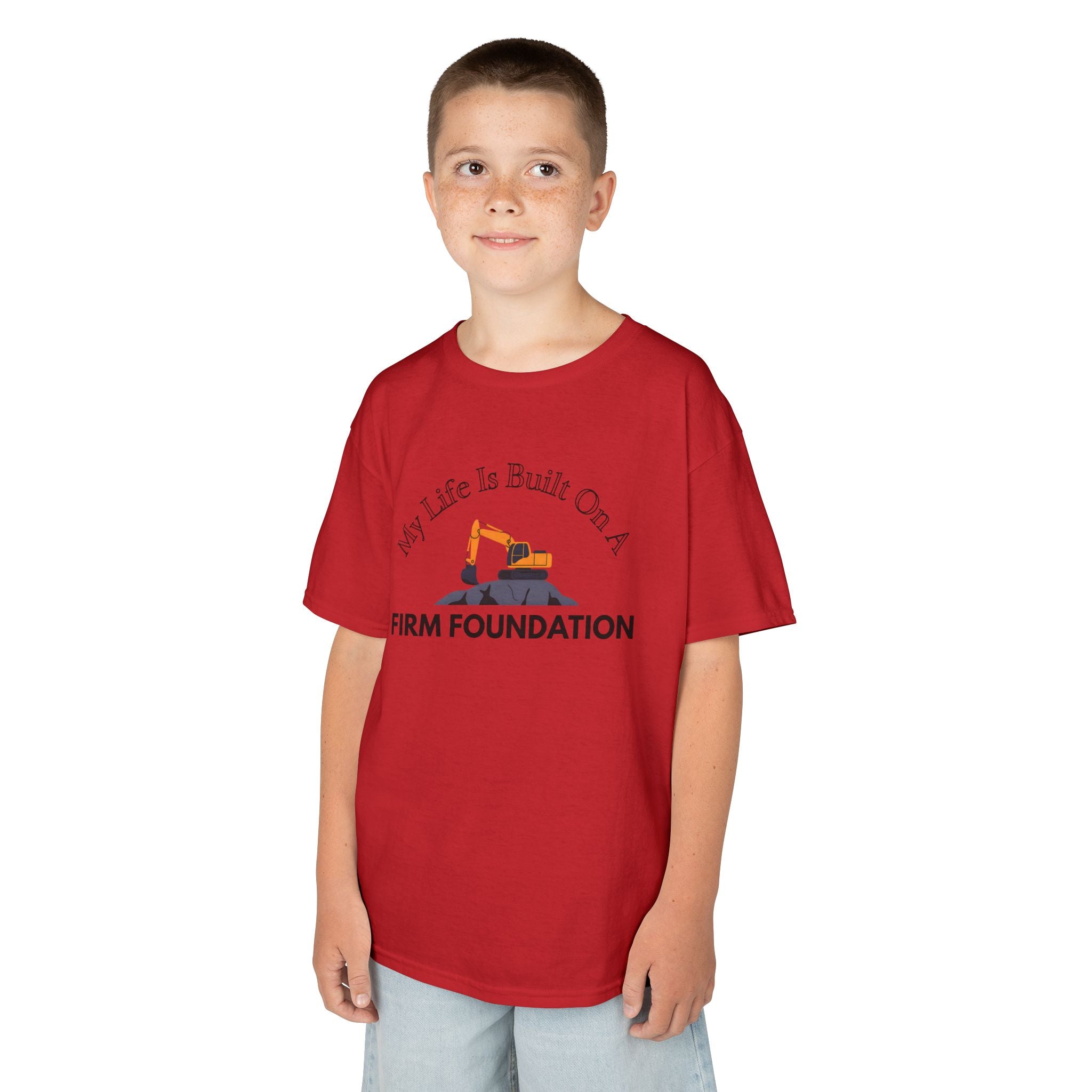 Kids Tee - My Life is Built on a Firm Foundation Construction Image