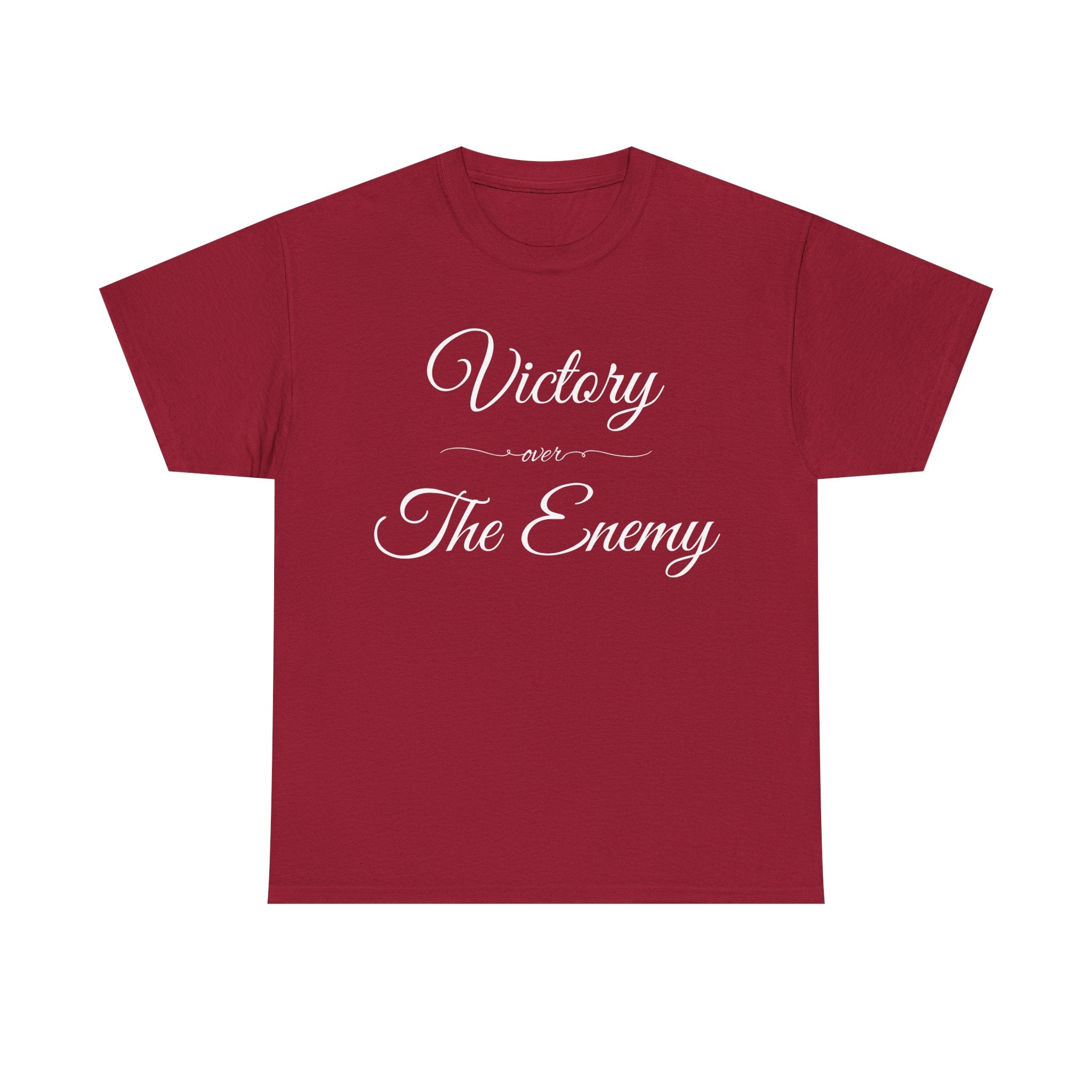 Victory Over The Enemy Tee, Inspirational T-Shirt, Motivational Cotton Tee, Gift for Warriors, Casual Wear, Empowerment Shirt