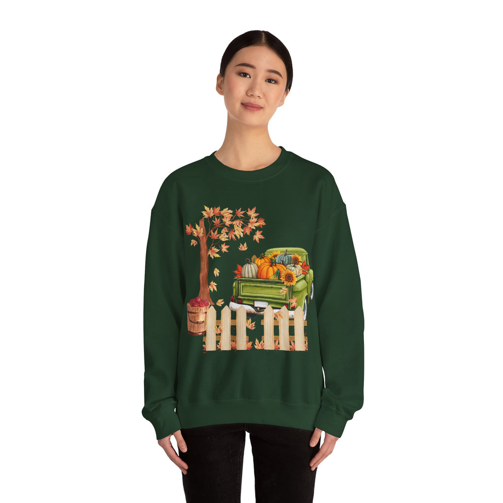 Autumn Vibes Crewneck Sweatshirt – Cozy Fall Apparel, Pumpkin Decor, Harvest Festival Fashion, Unisex Sweatshirt, Seasonal Layering