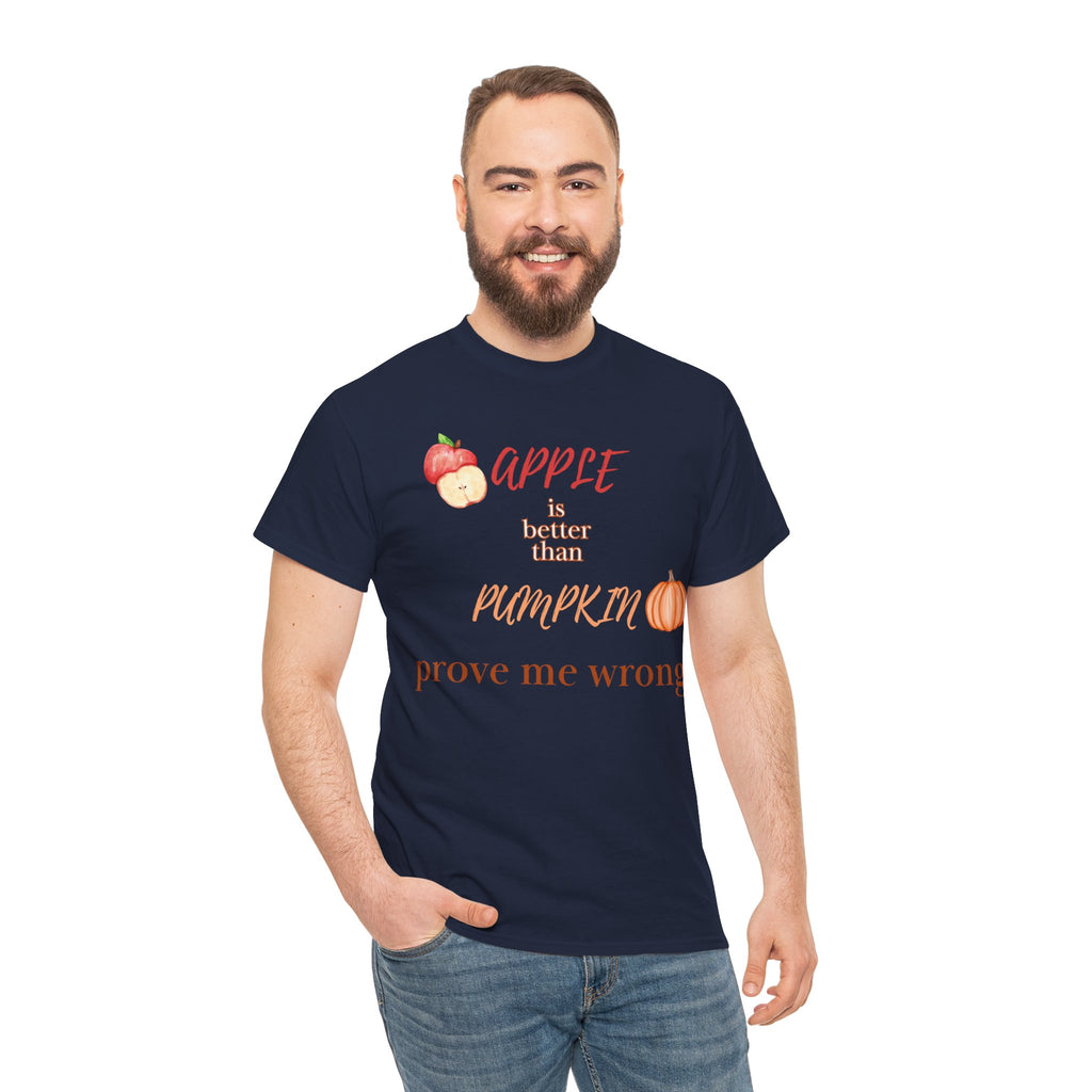 Apple Better Than Pumpkin Tee, Funny Autumn T-Shirt, Casual Halloween Shirt, Fall Holiday Apparel, Gift for Friends