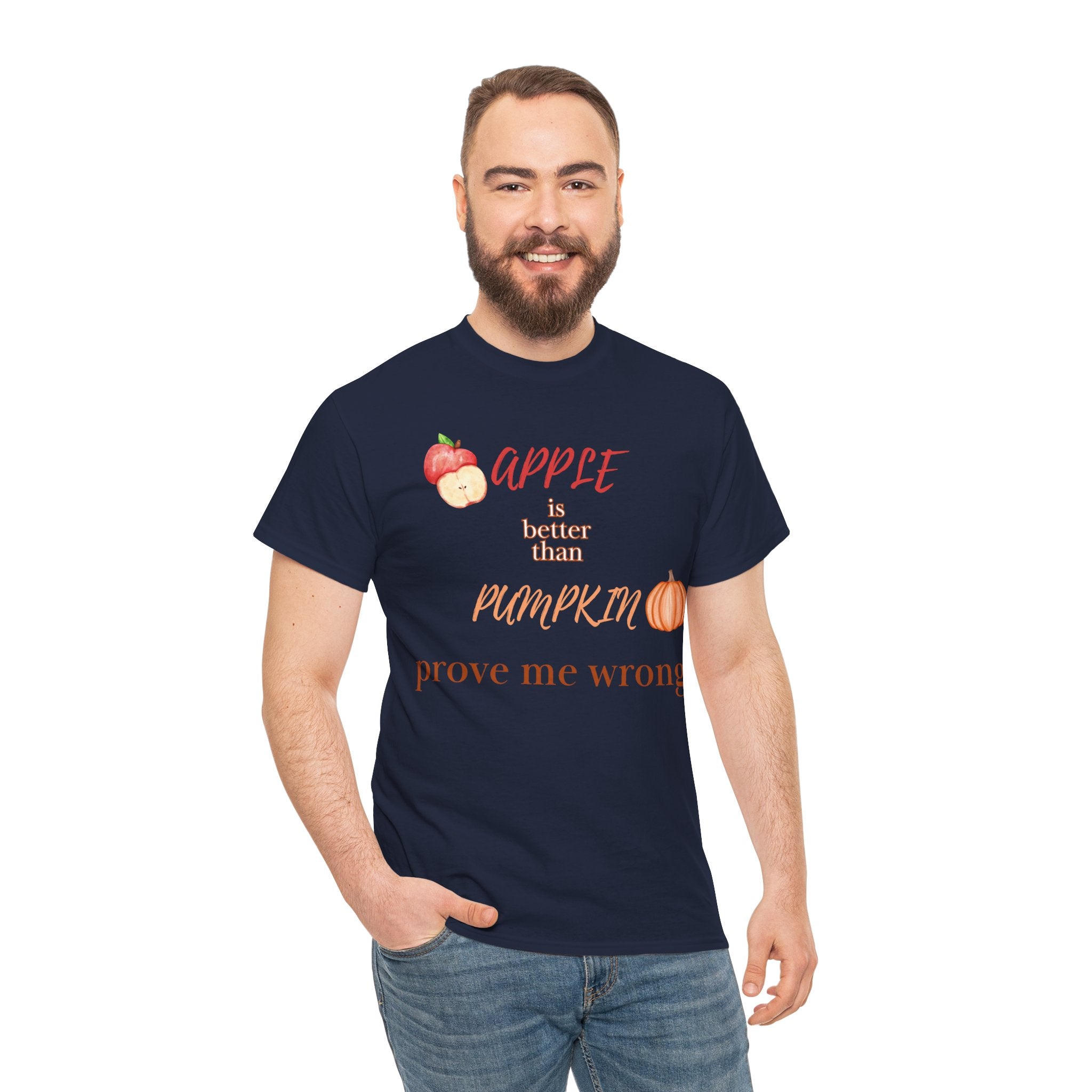 Apple Better Than Pumpkin Tee, Funny Autumn T-Shirt, Casual Halloween Shirt, Fall Holiday Apparel, Gift for Friends