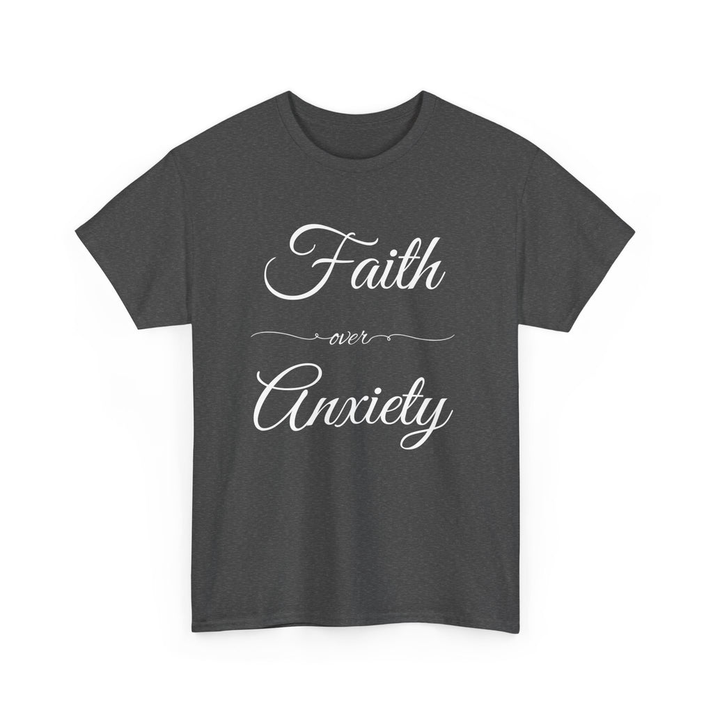 Faith Over Anxiety Unisex Heavy Cotton Tee, Motivational T-Shirt for Stress Relief, Mindfulness Apparel, Gift for Mental Health [...]