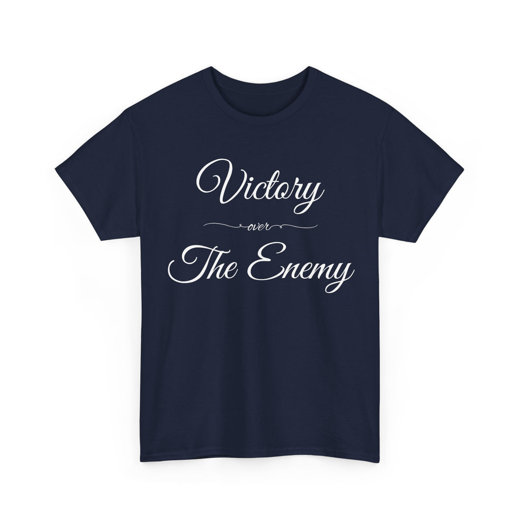 Victory Over The Enemy Tee, Inspirational T-Shirt, Motivational Cotton Tee, Gift for Warriors, Casual Wear, Empowerment Shirt