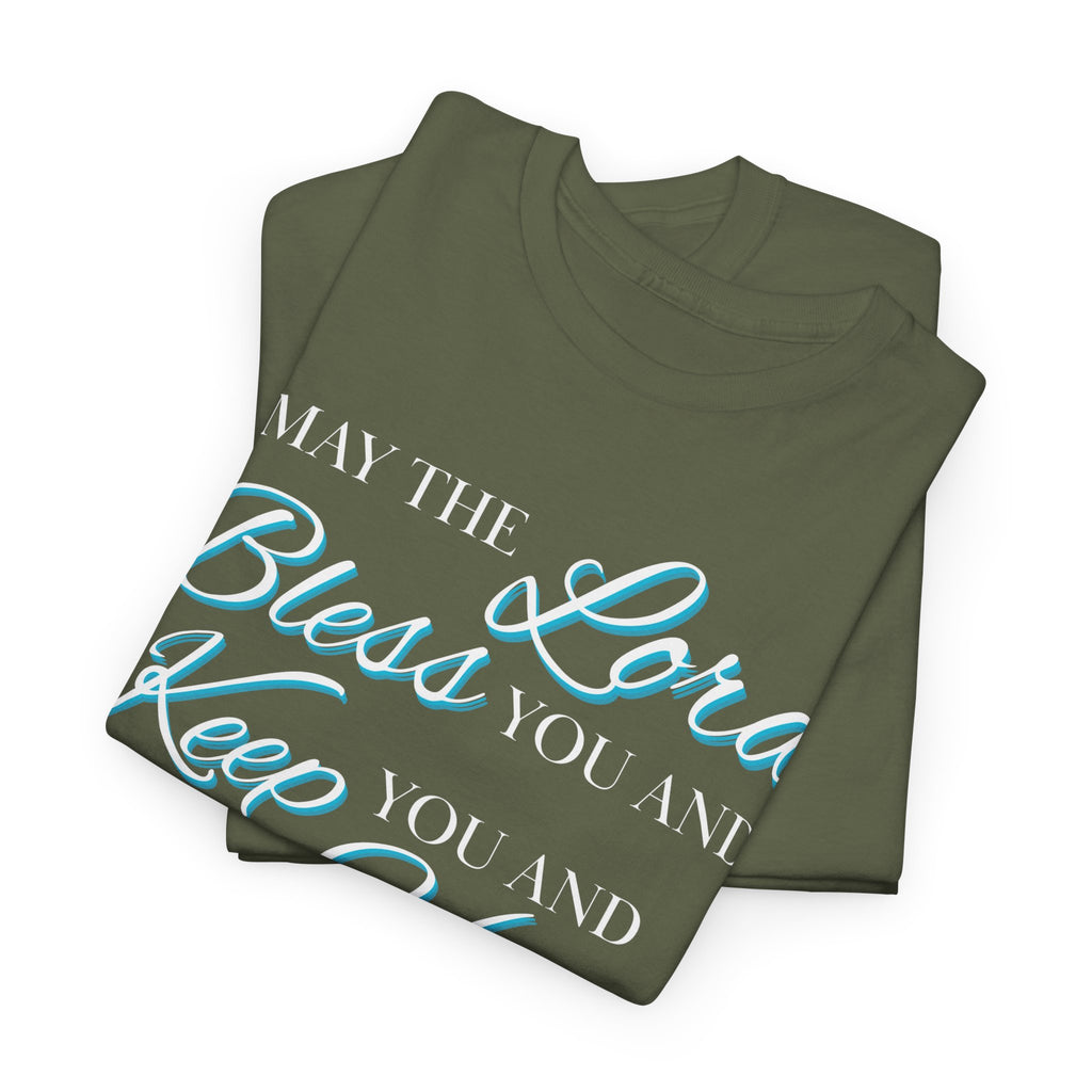 May The Lord Bless You and Keep You Faith-Inspired Unisex Heavy Cotton Tee, Inspirational Graphic Shirt, Christian Gift, Casual Wear, Spiritual Comfort, Religious Apparel