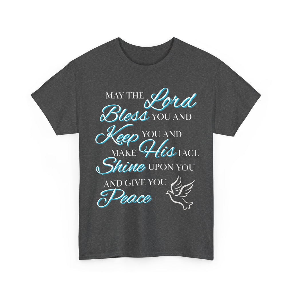 May The Lord Bless You and Keep You Faith-Inspired Unisex Heavy Cotton Tee, Inspirational Graphic Shirt, Christian Gift, Casual Wear, Spiritual Comfort, Religious Apparel