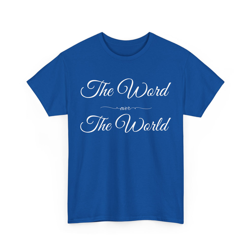 Inspirational Unisex Heavy Cotton Tee - The Word Over The World - Motivational Shirt, Gift for Friends, Cousins, Family, Casual Wear, [...]