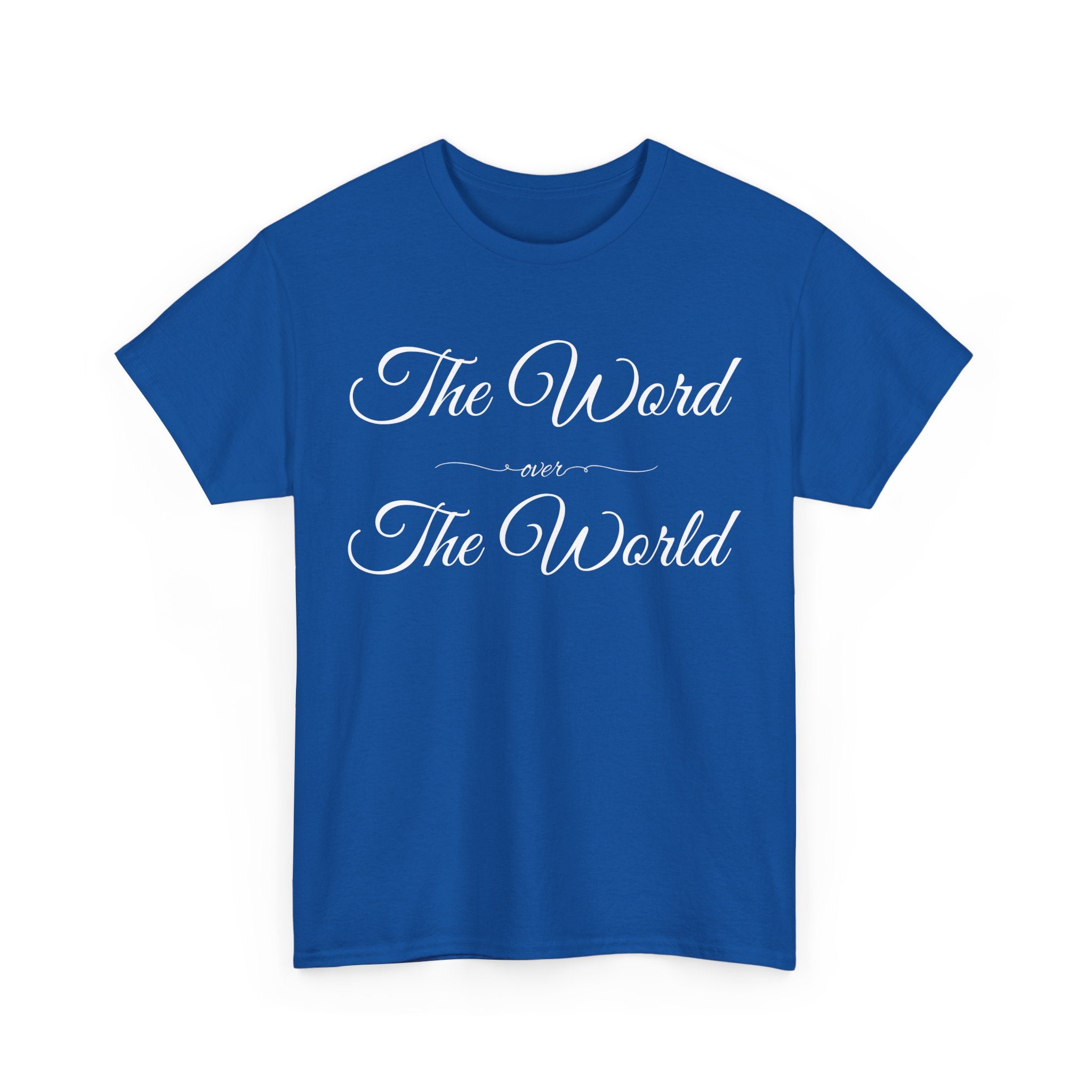 Inspirational Unisex Heavy Cotton Tee - The Word Over The World - Motivational Shirt, Gift for Friends, Cousins, Family, Casual Wear, [...]