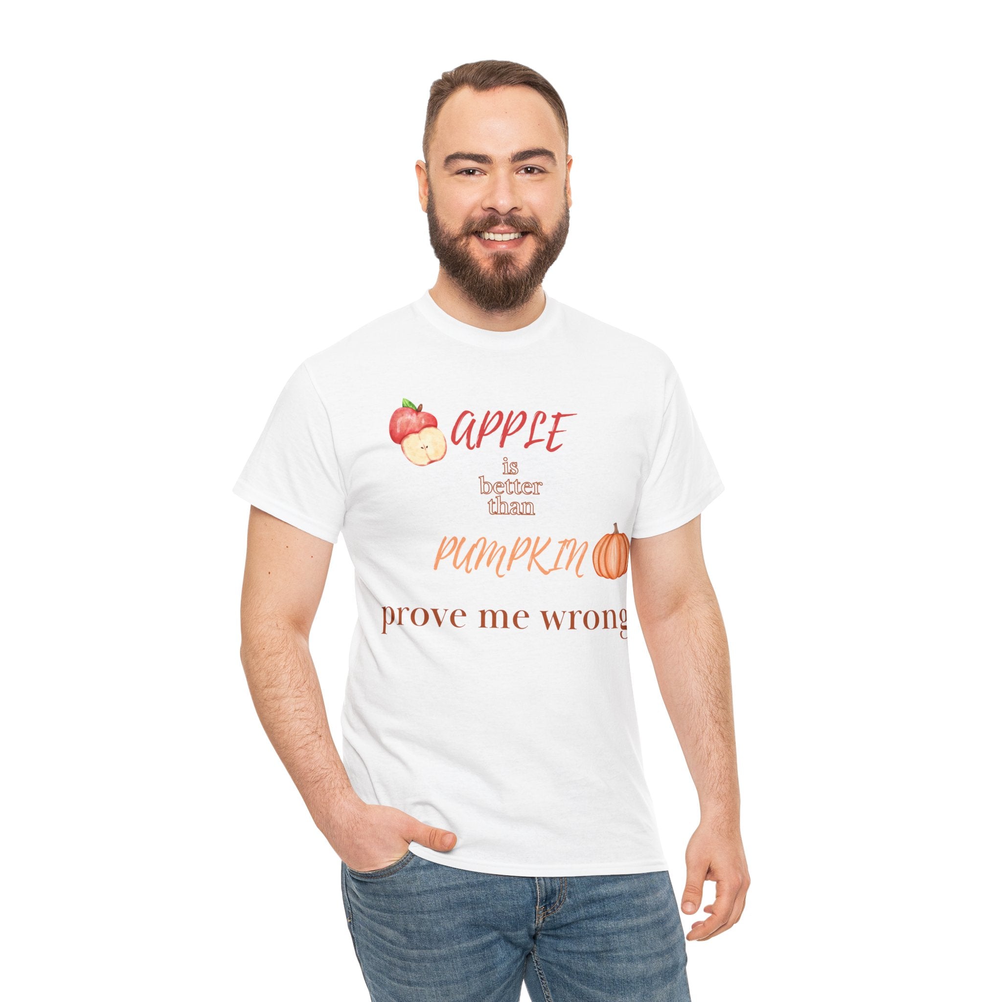 Apple Better Than Pumpkin Tee, Funny Autumn T-Shirt, Casual Halloween Shirt, Fall Holiday Apparel, Gift for Friends
