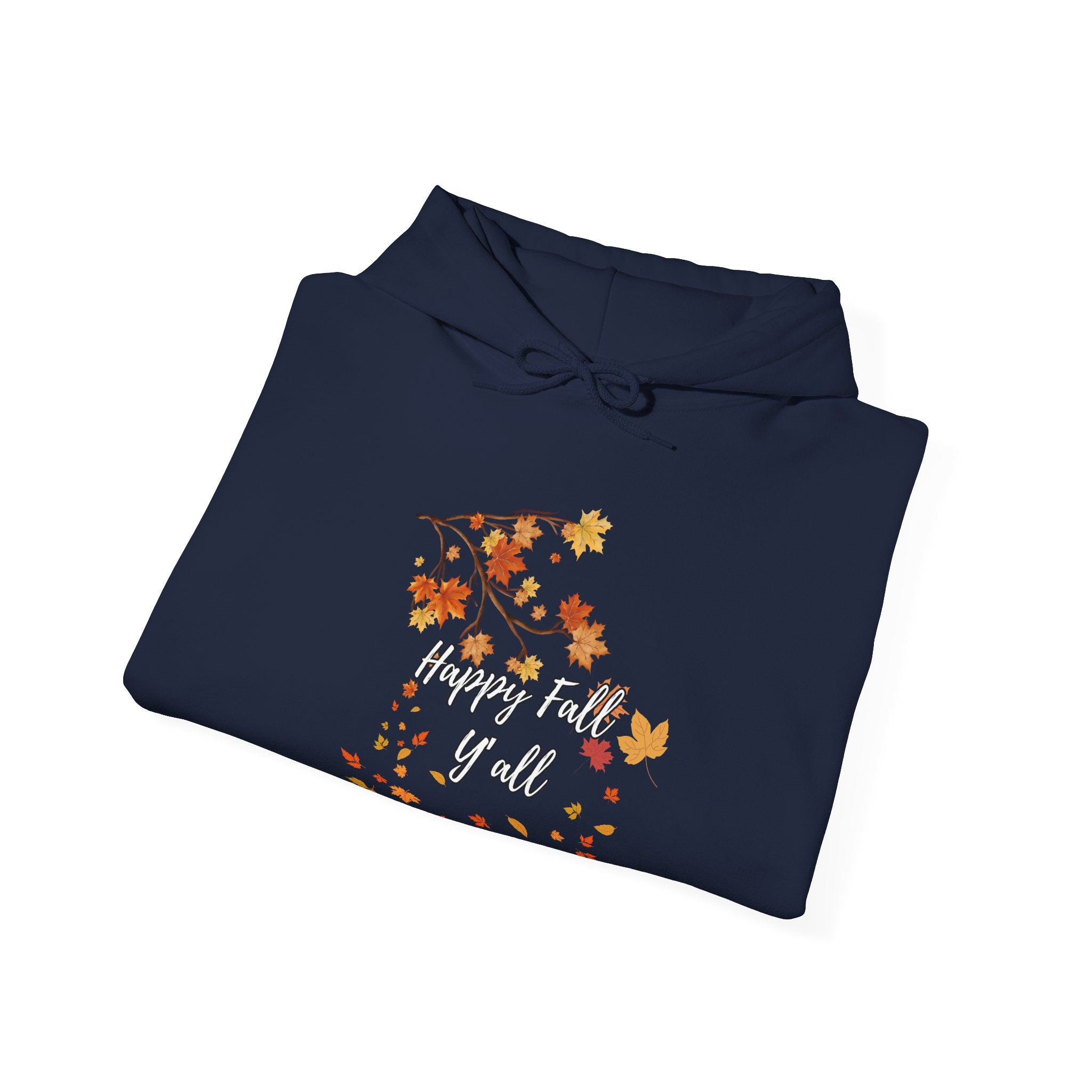 Happy Fall Y'all Hoodie - Cozy Unisex Sweatshirt for Autumn, Thanksgiving Gift, Seasonal Wear, Fall Fashion, Leaf Design