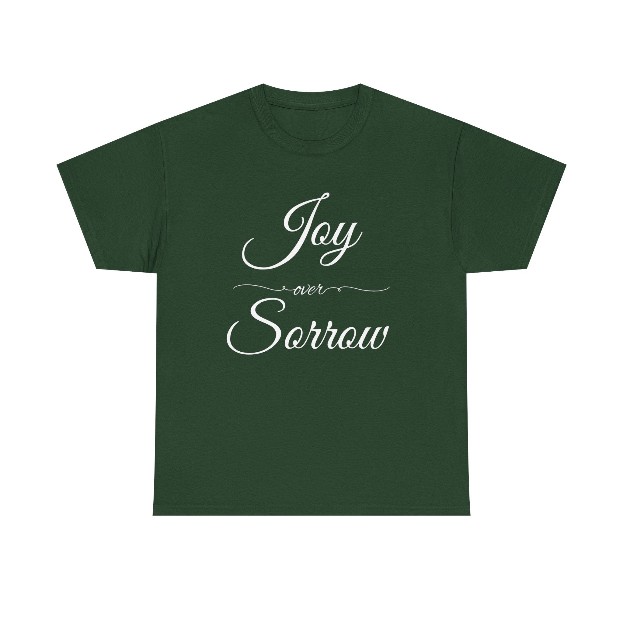 Joy Over Sorrow Unisex Heavy Cotton Tee, Inspirational T-Shirt, Casual Wear, Gift for Him and Her, Everyday Comfort, Grief and Hope Shirt