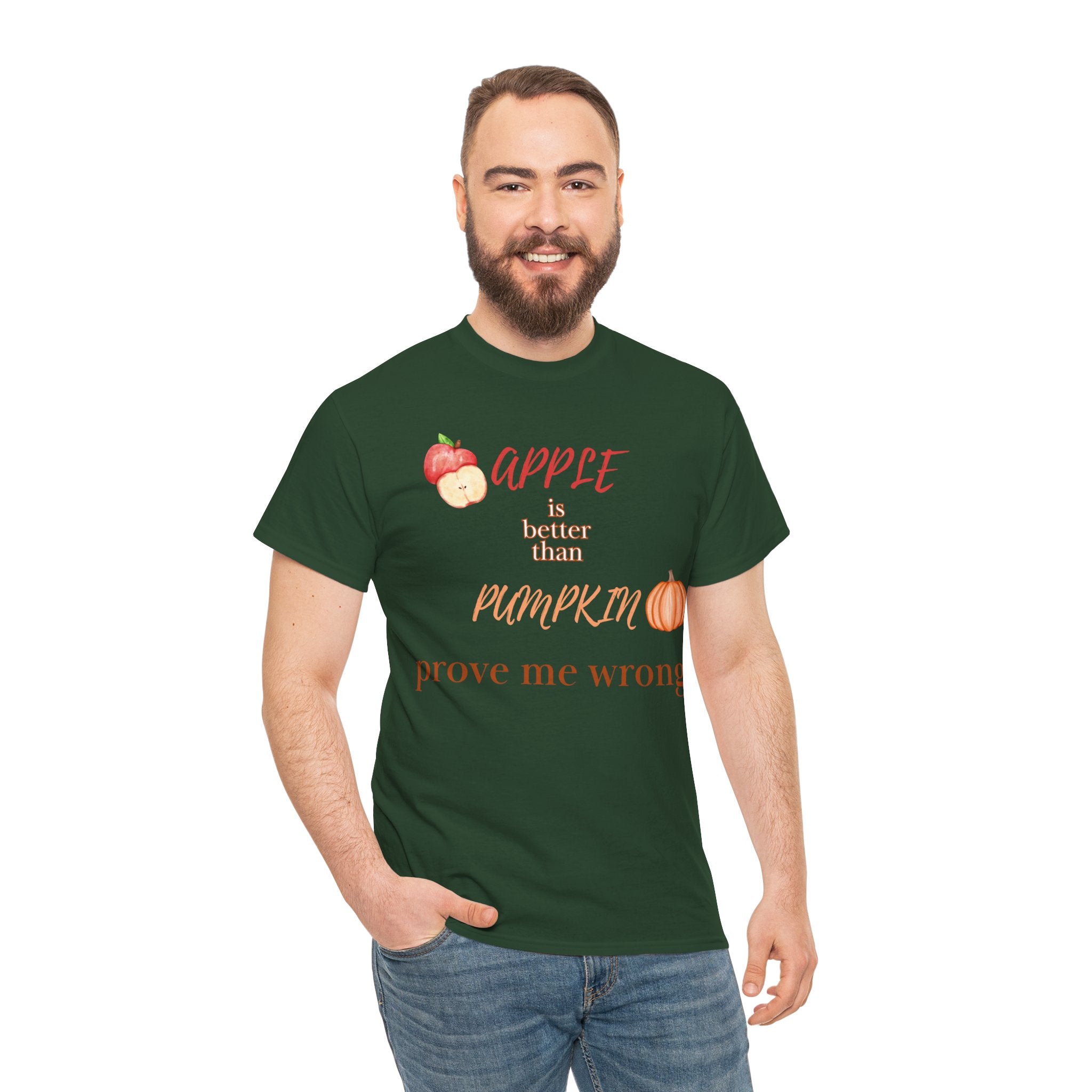 Apple Better Than Pumpkin Tee, Funny Autumn T-Shirt, Casual Halloween Shirt, Fall Holiday Apparel, Gift for Friends