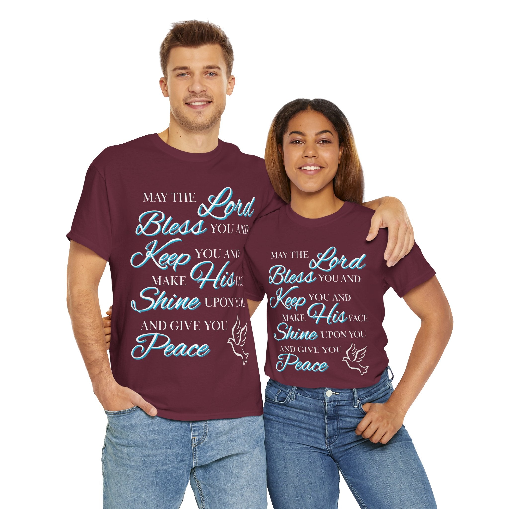 May The Lord Bless You and Keep You Faith-Inspired Unisex Heavy Cotton Tee, Inspirational Graphic Shirt, Christian Gift, Casual Wear, Spiritual Comfort, Religious Apparel