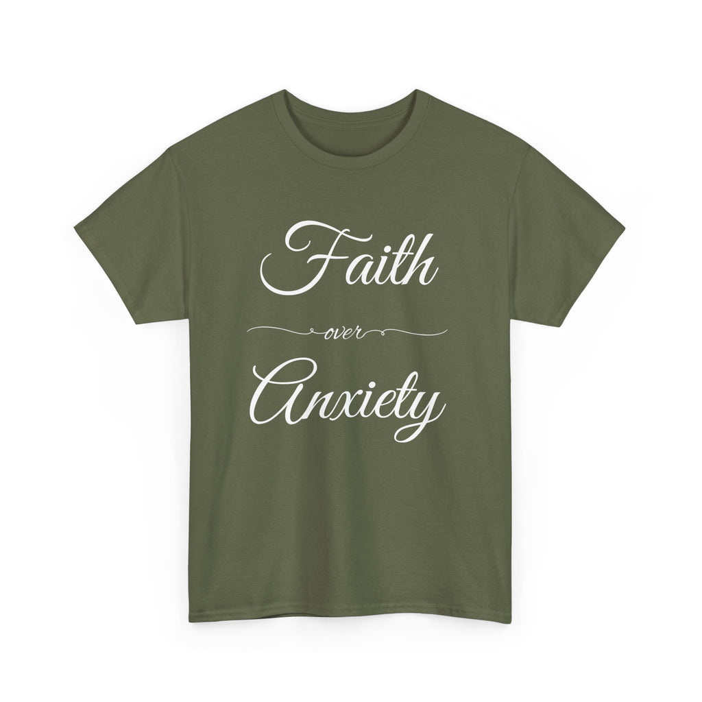 Faith Over Anxiety Unisex Heavy Cotton Tee, Motivational T-Shirt for Stress Relief, Mindfulness Apparel, Gift for Mental Health [...]