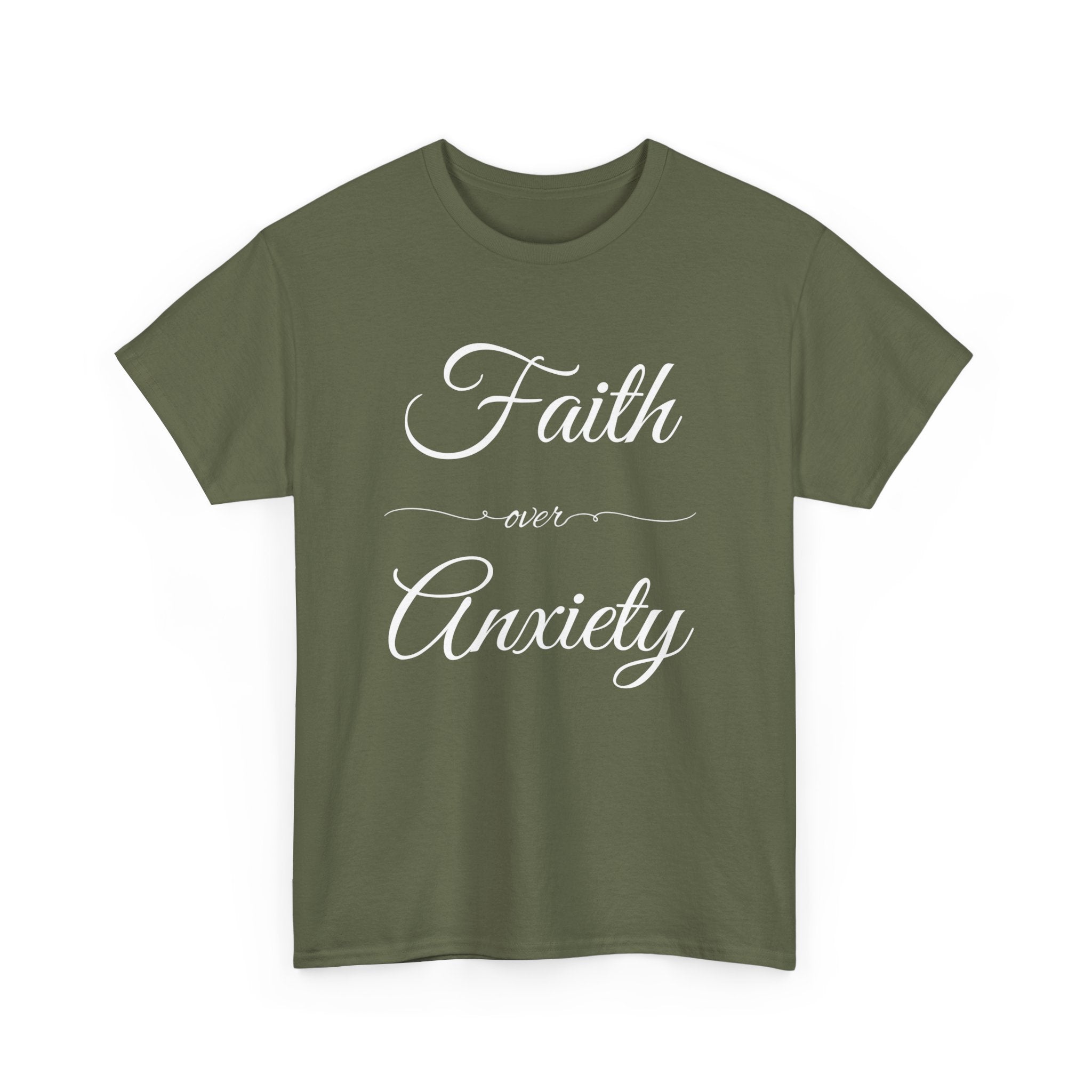Faith Over Anxiety Unisex Heavy Cotton Tee, Motivational T-Shirt for Stress Relief, Mindfulness Apparel, Gift for Mental Health [...]