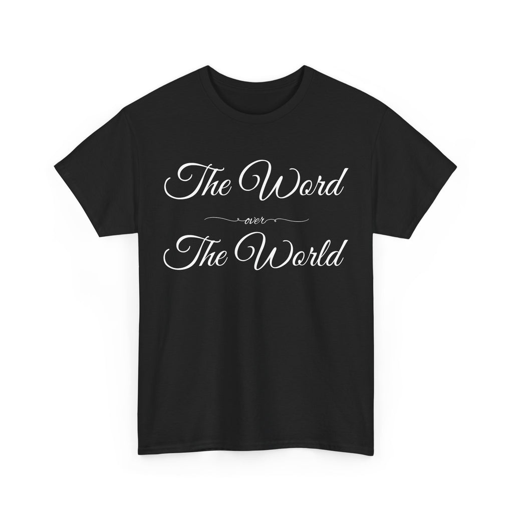 Inspirational Unisex Heavy Cotton Tee - The Word Over The World - Motivational Shirt, Gift for Friends, Cousins, Family, Casual Wear, [...]