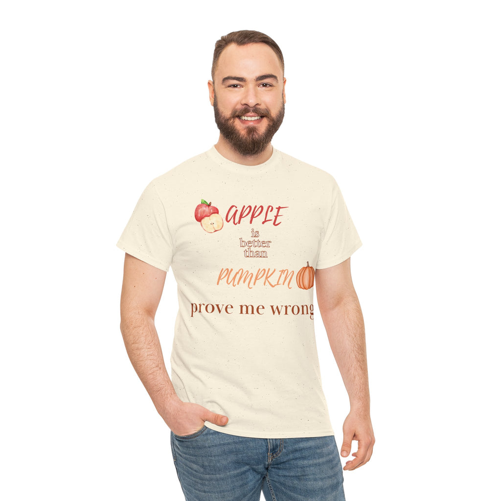 Apple Better Than Pumpkin Tee, Funny Autumn T-Shirt, Casual Halloween Shirt, Fall Holiday Apparel, Gift for Friends