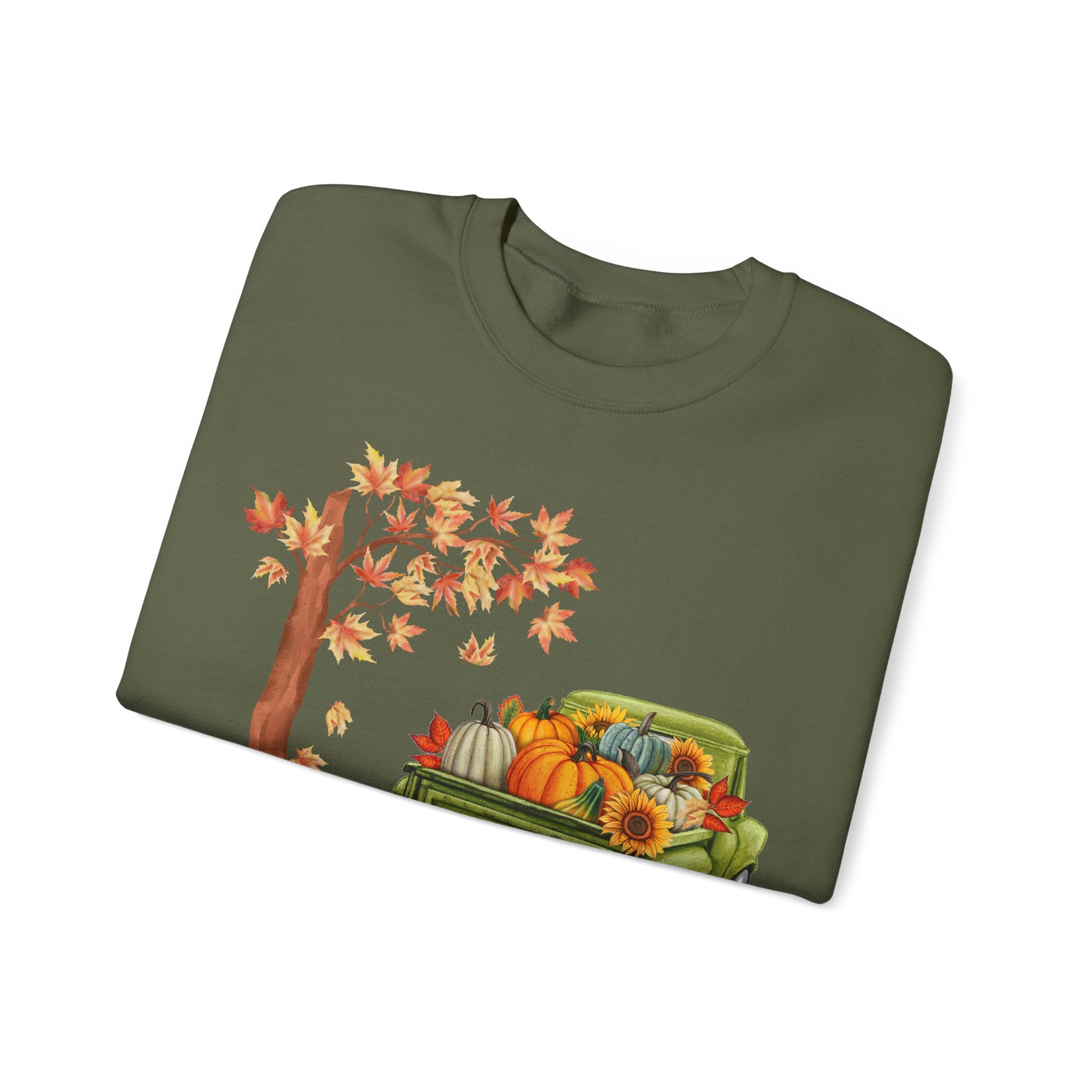 Autumn Vibes Crewneck Sweatshirt – Cozy Fall Apparel, Pumpkin Decor, Harvest Festival Fashion, Unisex Sweatshirt, Seasonal Layering