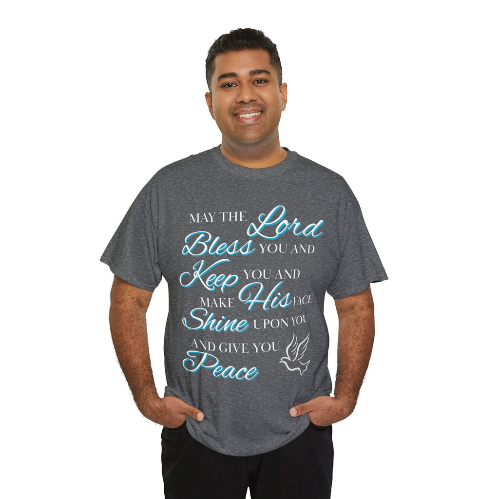 May The Lord Bless You and Keep You Faith-Inspired Unisex Heavy Cotton Tee, Inspirational Graphic Shirt, Christian Gift, Casual Wear, Spiritual Comfort, Religious Apparel
