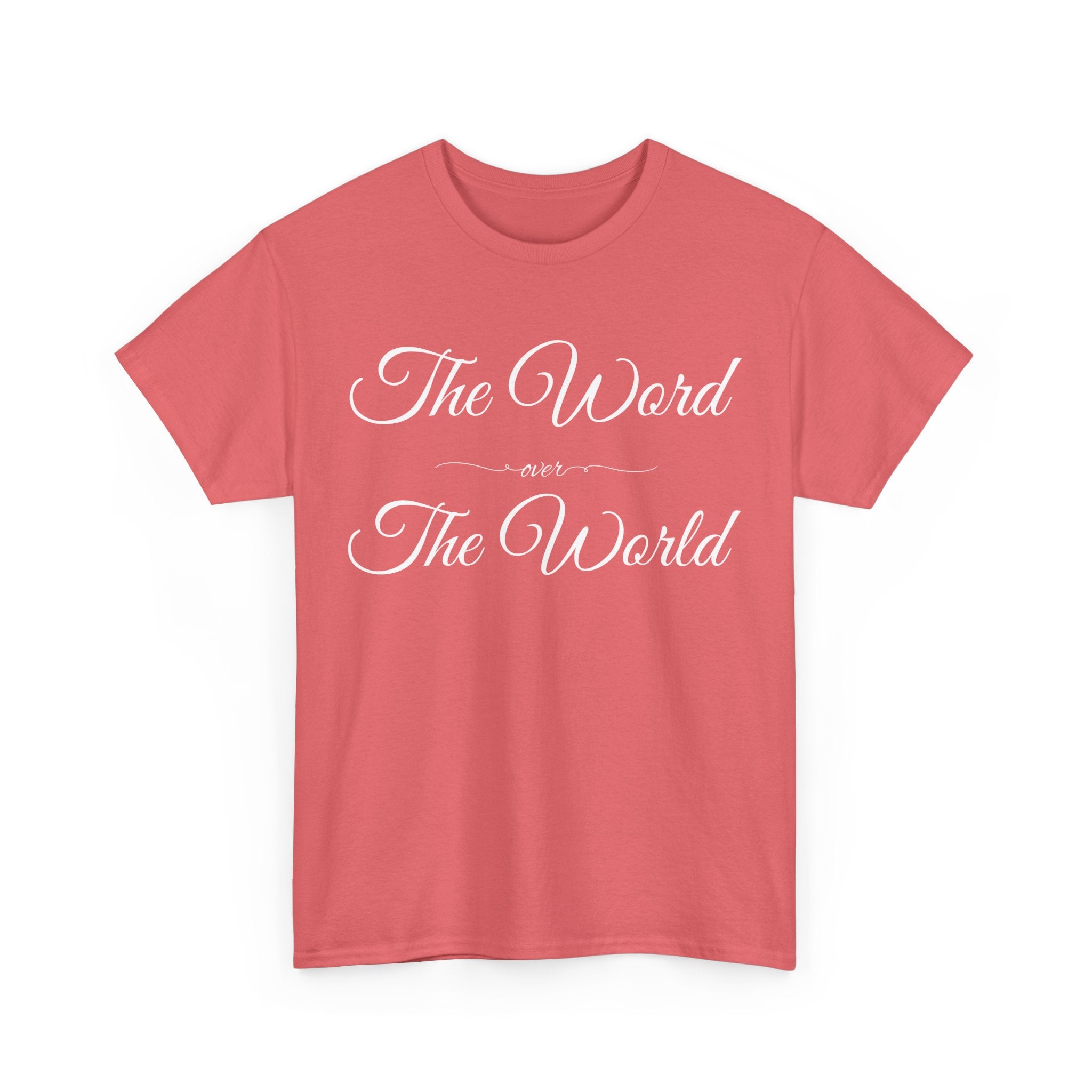 Inspirational Unisex Heavy Cotton Tee - The Word Over The World - Motivational Shirt, Gift for Friends, Cousins, Family, Casual Wear, [...]