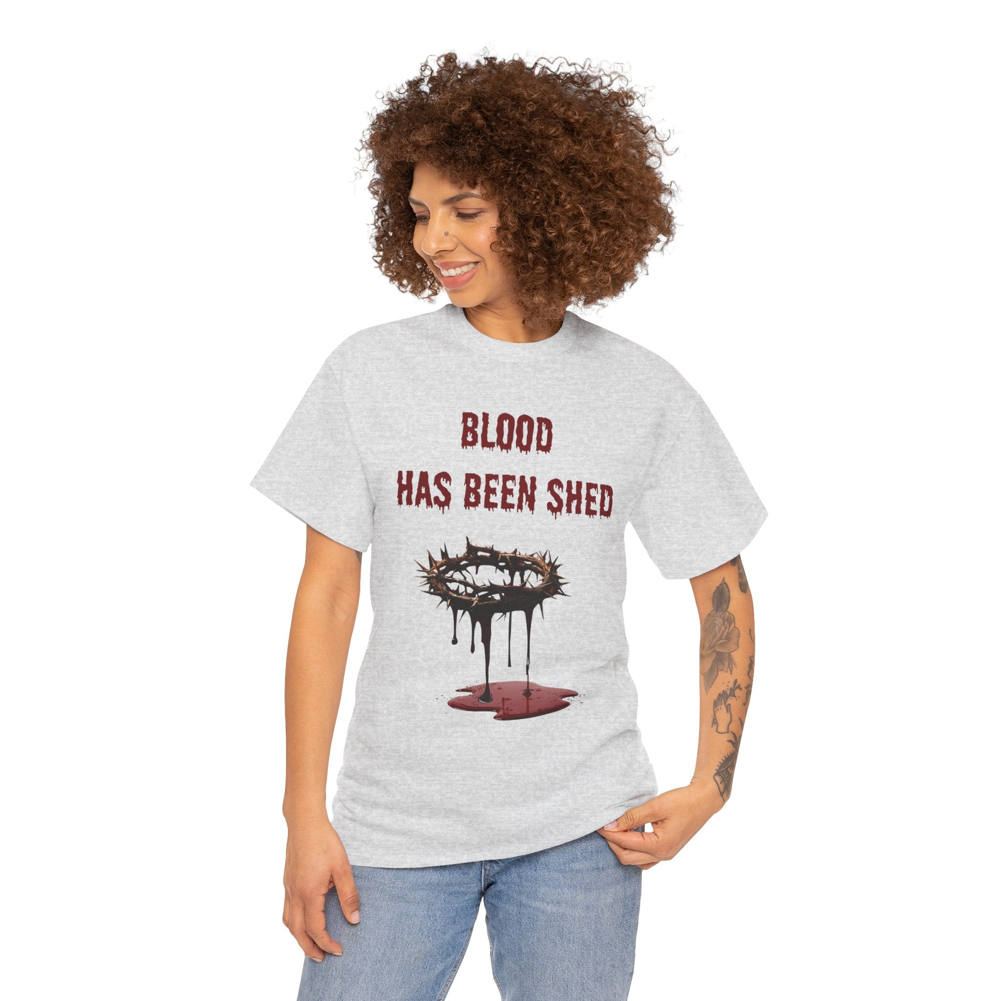 Faith-Inspired Halloween Graphic Tee, Unisex Heavy Cotton T-Shirt, Spiritual Apparel, Religious Gift, Church Event Wear, Unique Faith T-Shirt