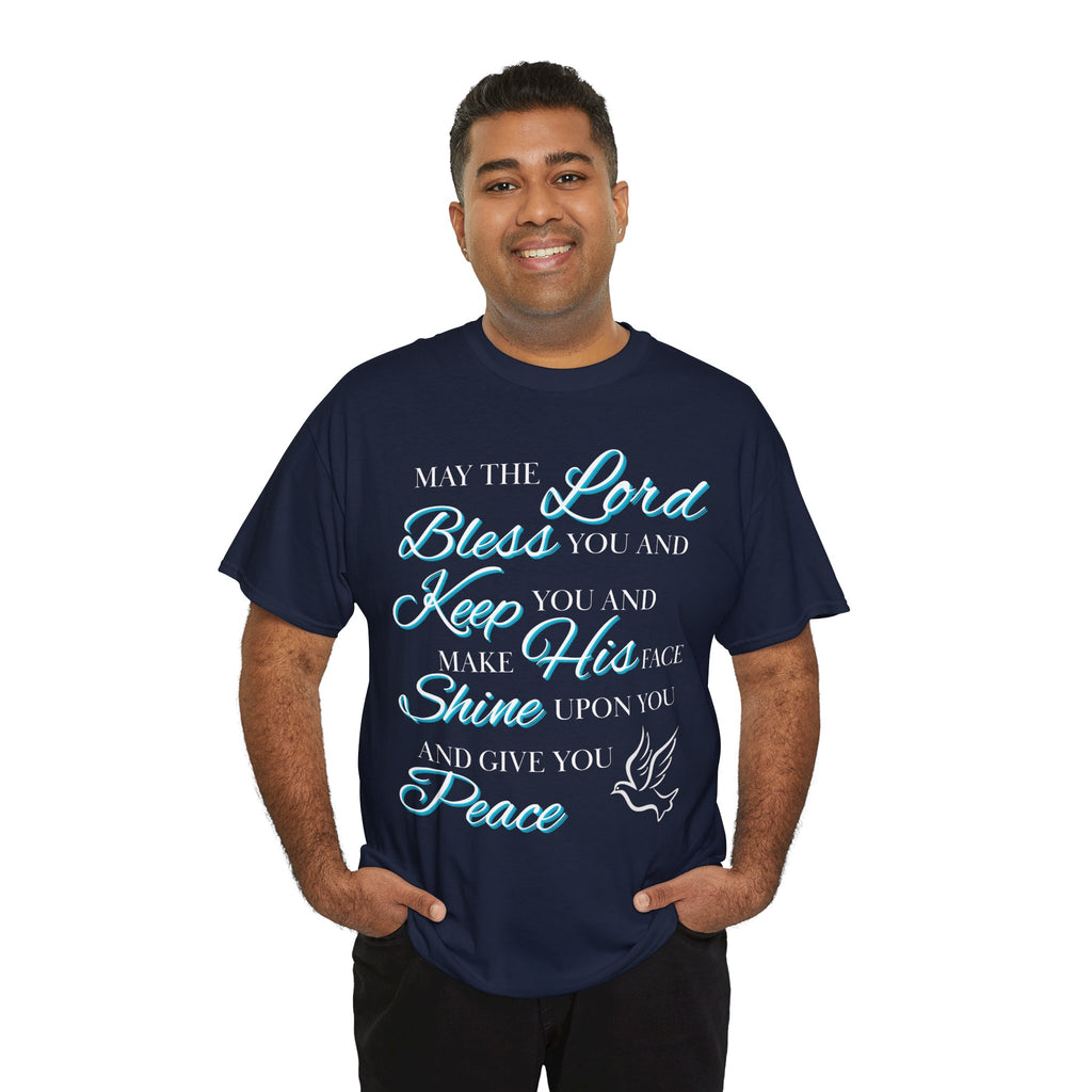 May The Lord Bless You and Keep You Faith-Inspired Unisex Heavy Cotton Tee, Inspirational Graphic Shirt, Christian Gift, Casual Wear, Spiritual Comfort, Religious Apparel