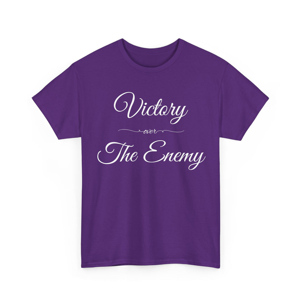 Victory Over The Enemy Tee, Inspirational T-Shirt, Motivational Cotton Tee, Gift for Warriors, Casual Wear, Empowerment Shirt