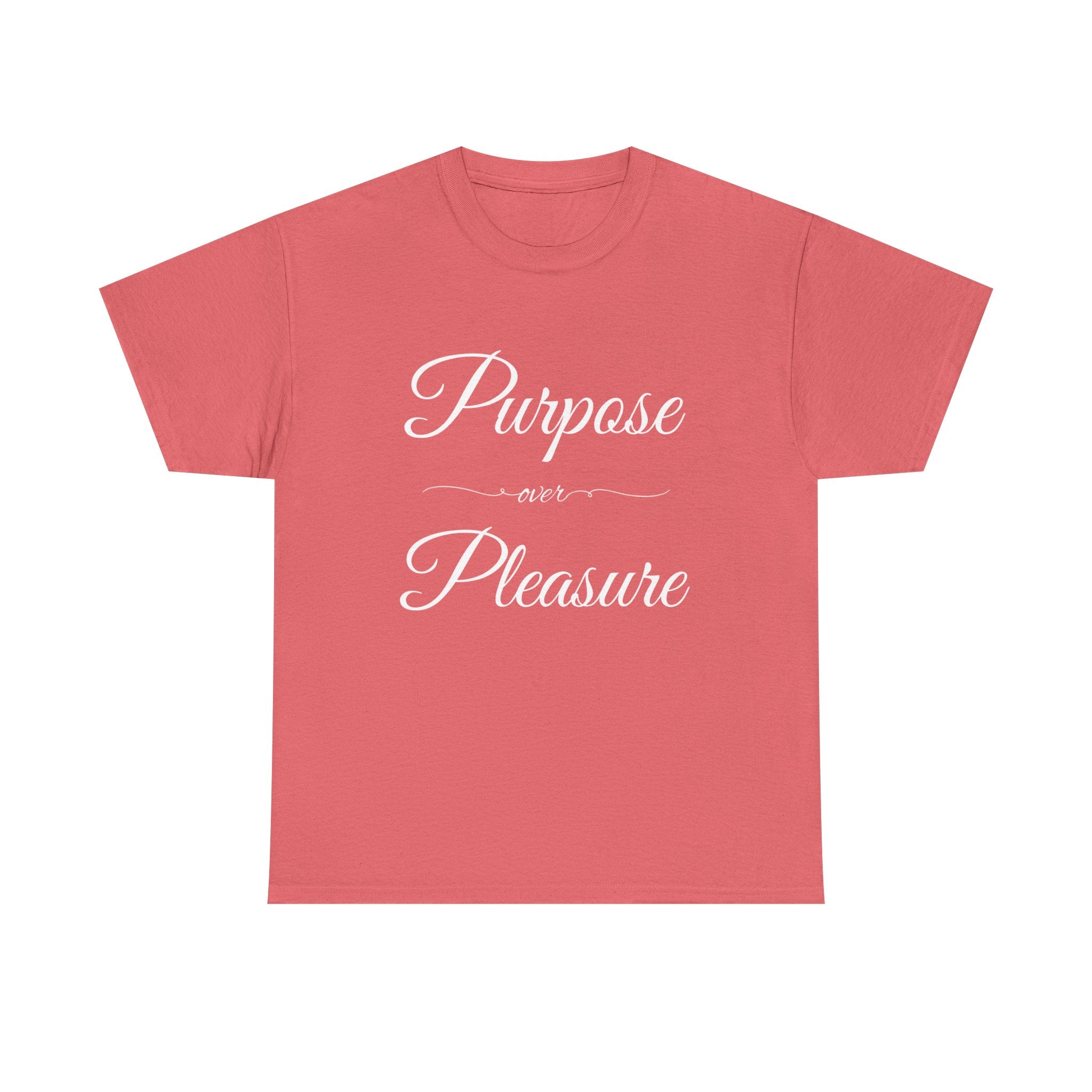 Purpose Over Pleasure Unisex Heavy Cotton Tee, Casual Wear, Gifts for Her, Birthday Present, Motivational T-Shirt, Everyday Comfort