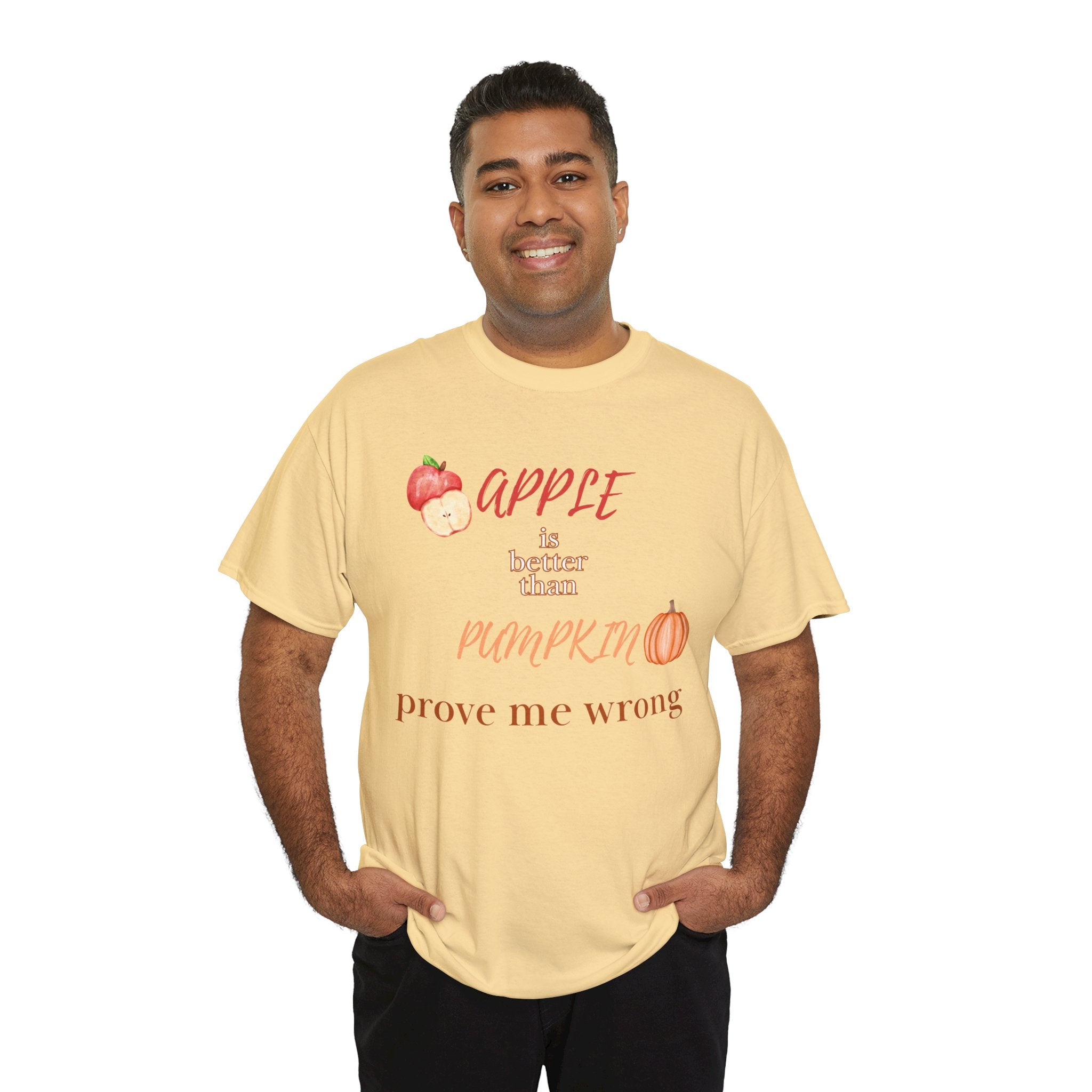 Apple Better Than Pumpkin Tee, Funny Autumn T-Shirt, Casual Halloween Shirt, Fall Holiday Apparel, Gift for Friends