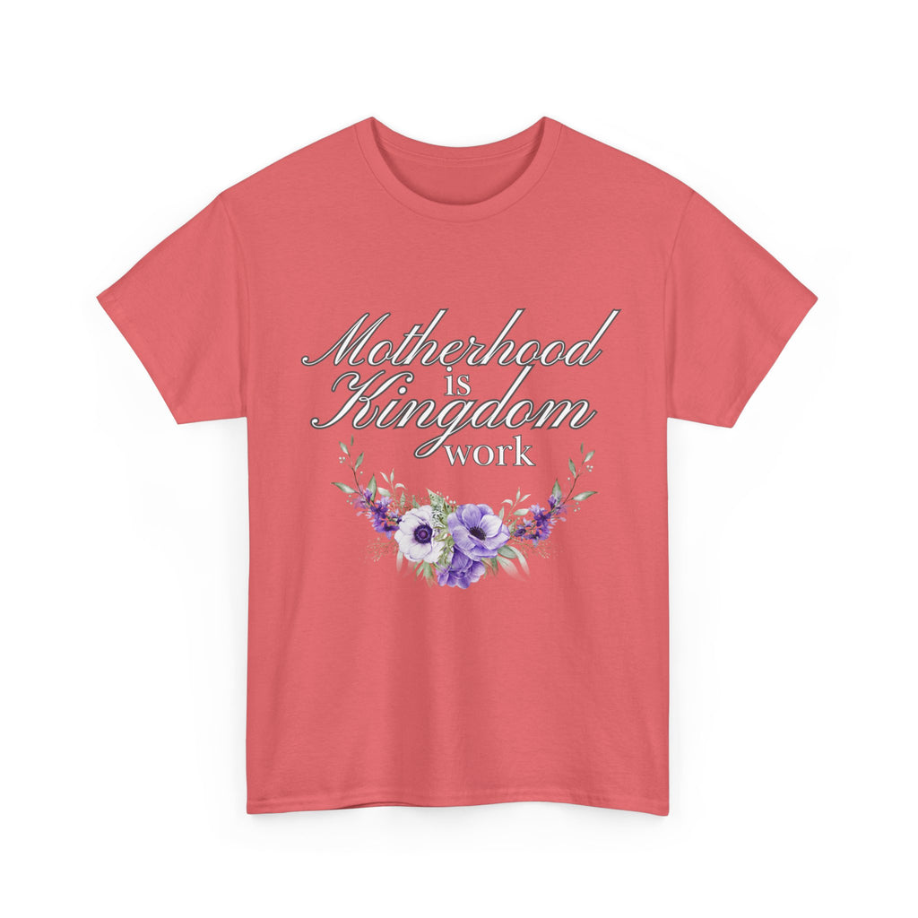 Motherhood is Kingdom Work Unisex Tee - Celebrate Motherhood, Gift for Moms, Cute Floral Design, Relaxed Fit, Everyday Wear