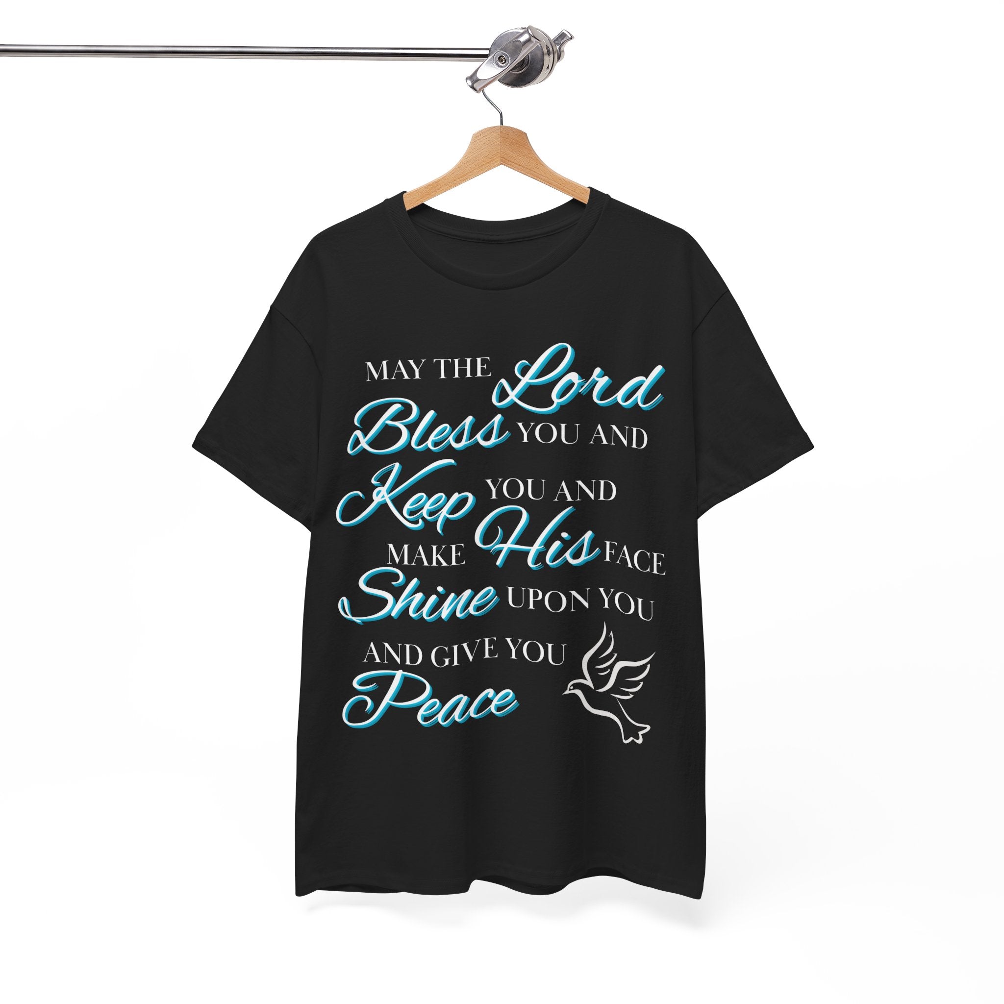 May The Lord Bless You and Keep You Faith-Inspired Unisex Heavy Cotton Tee, Inspirational Graphic Shirt, Christian Gift, Casual Wear, Spiritual Comfort, Religious Apparel