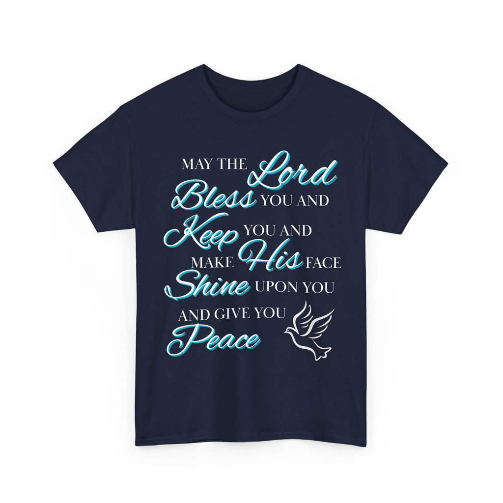 May The Lord Bless You and Keep You Faith-Inspired Unisex Heavy Cotton Tee, Inspirational Graphic Shirt, Christian Gift, Casual Wear, Spiritual Comfort, Religious Apparel