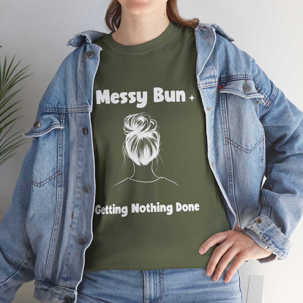 Messy Bun Getting Nothing Done Unisex Heavy Cotton Tee - Casual Everyday Tee for Home, Gift for Friends, Relaxed Fit for Women, Funny Quote Shirt, Ideal [...]
