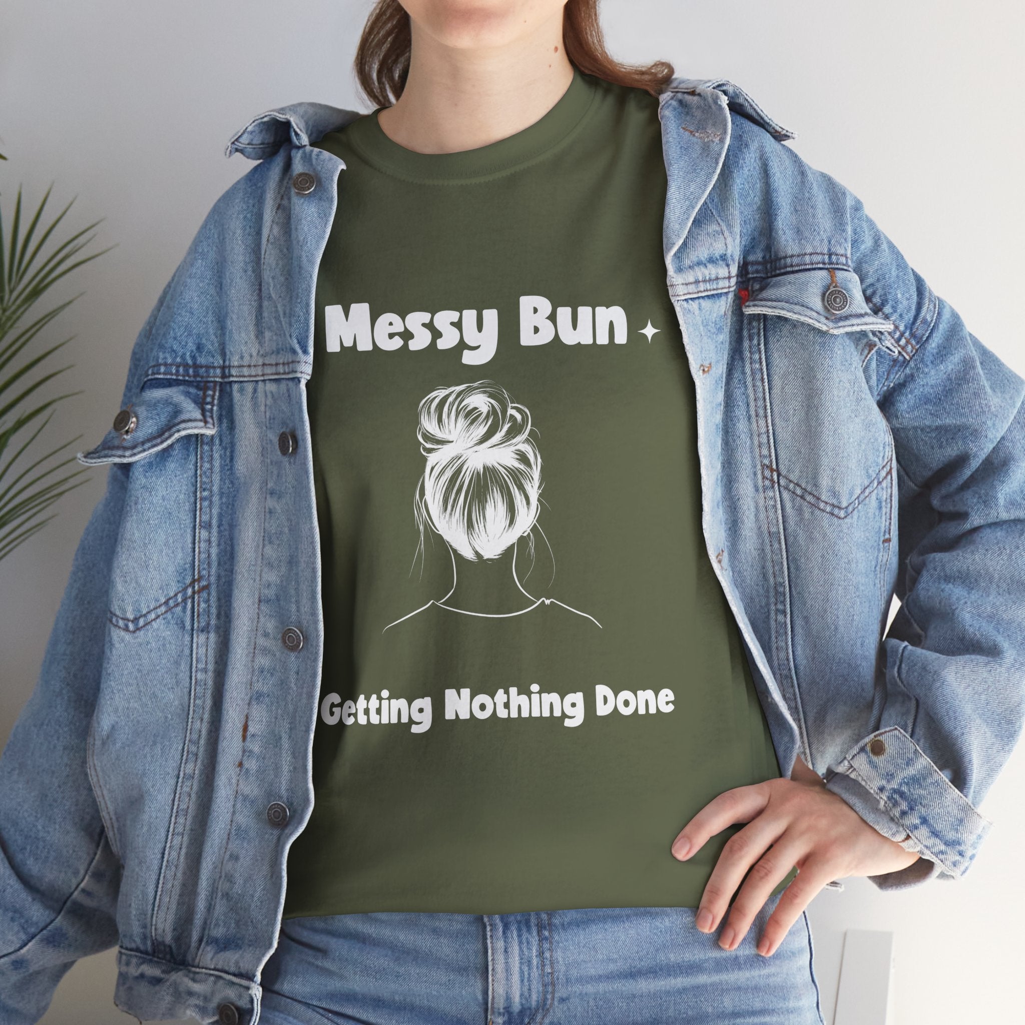 Messy Bun Getting Nothing Done Unisex Heavy Cotton Tee - Casual Everyday Tee for Home, Gift for Friends, Relaxed Fit for Women, Funny Quote Shirt, Ideal [...]