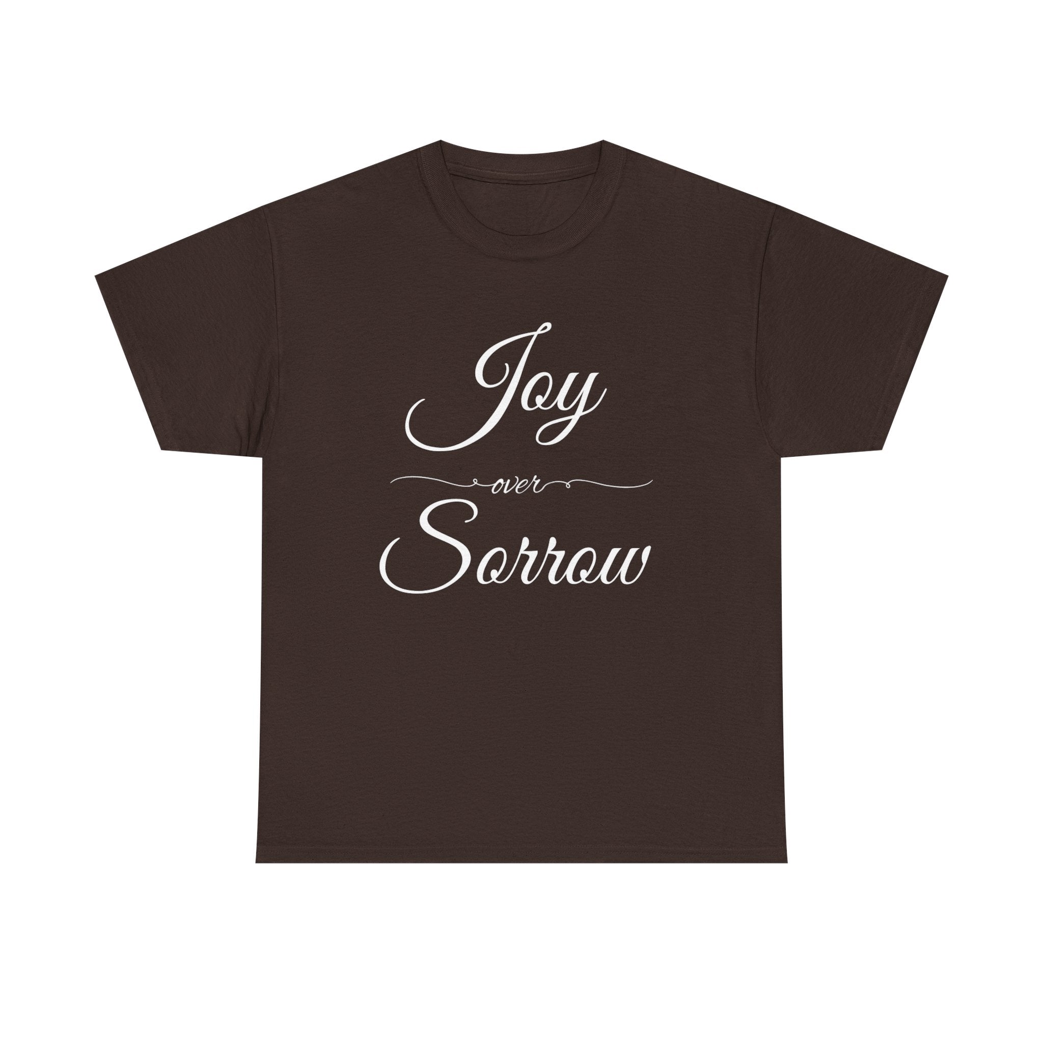 Joy Over Sorrow Unisex Heavy Cotton Tee, Inspirational T-Shirt, Casual Wear, Gift for Him and Her, Everyday Comfort, Grief and Hope Shirt